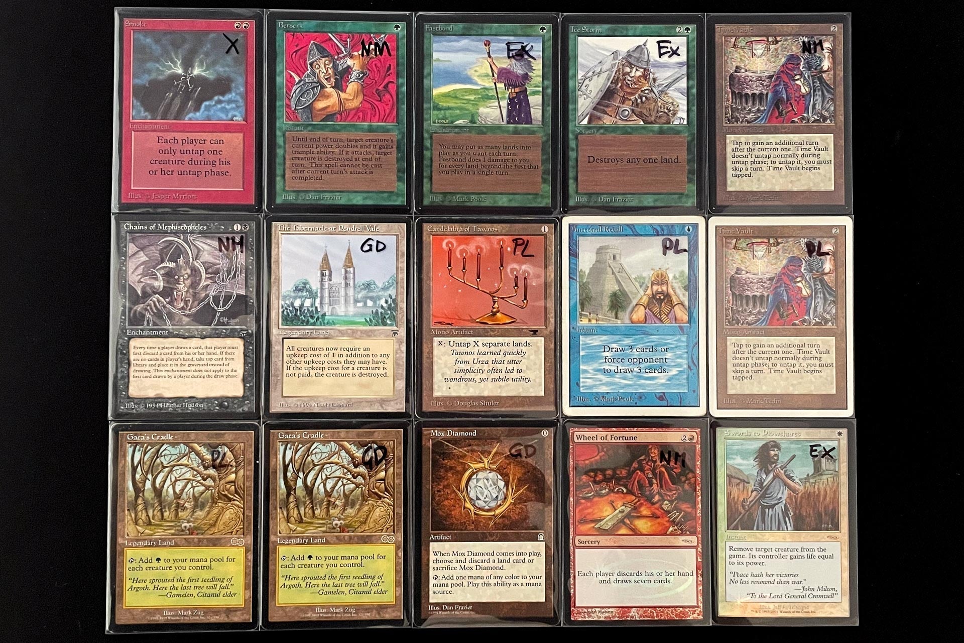 New Arrivals: Ancestral Recall, Tabernacle, Chains of Mephistopheles