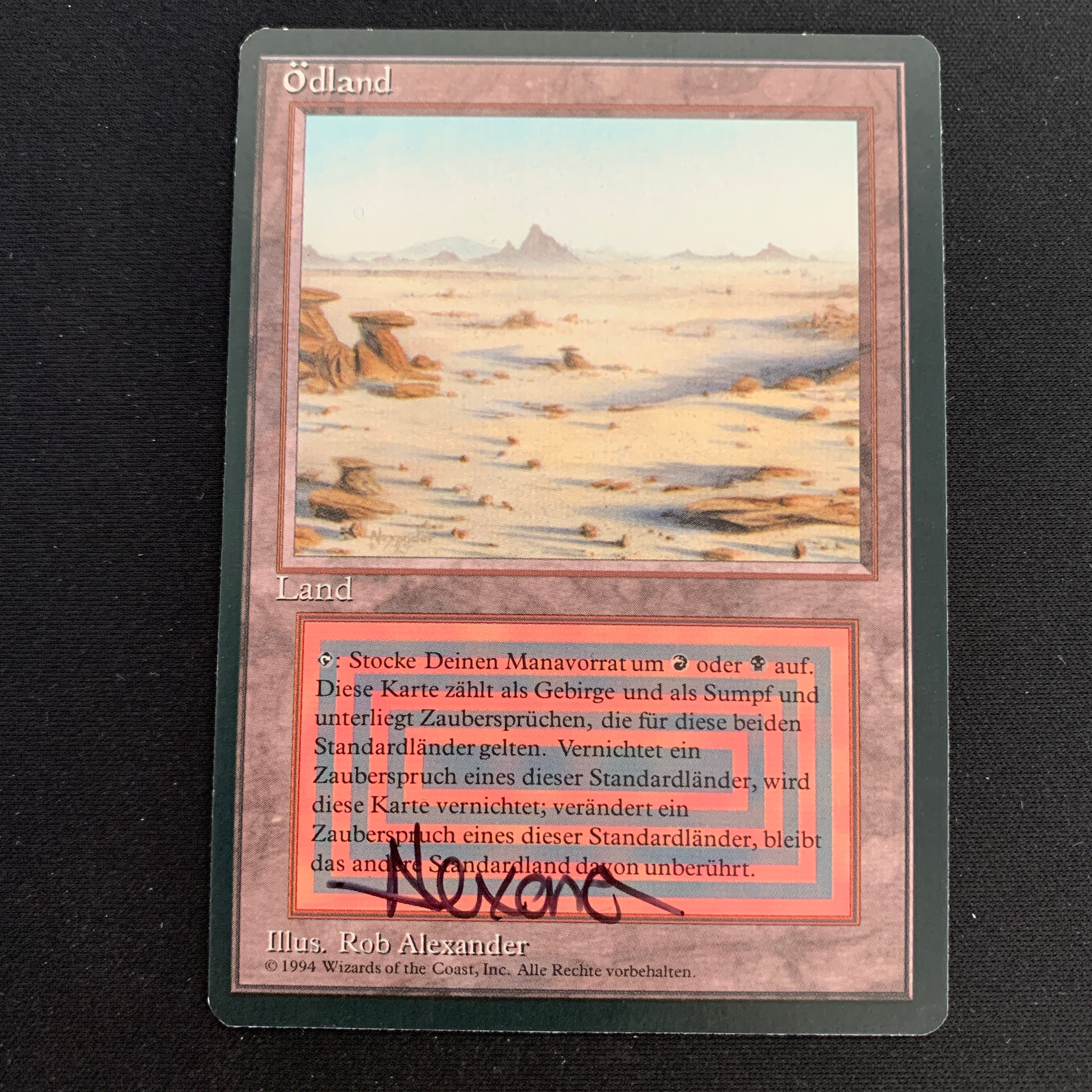 MTG Singles - Badlands - Foreign Black Bordered - German - EX - SIGNED - 21310