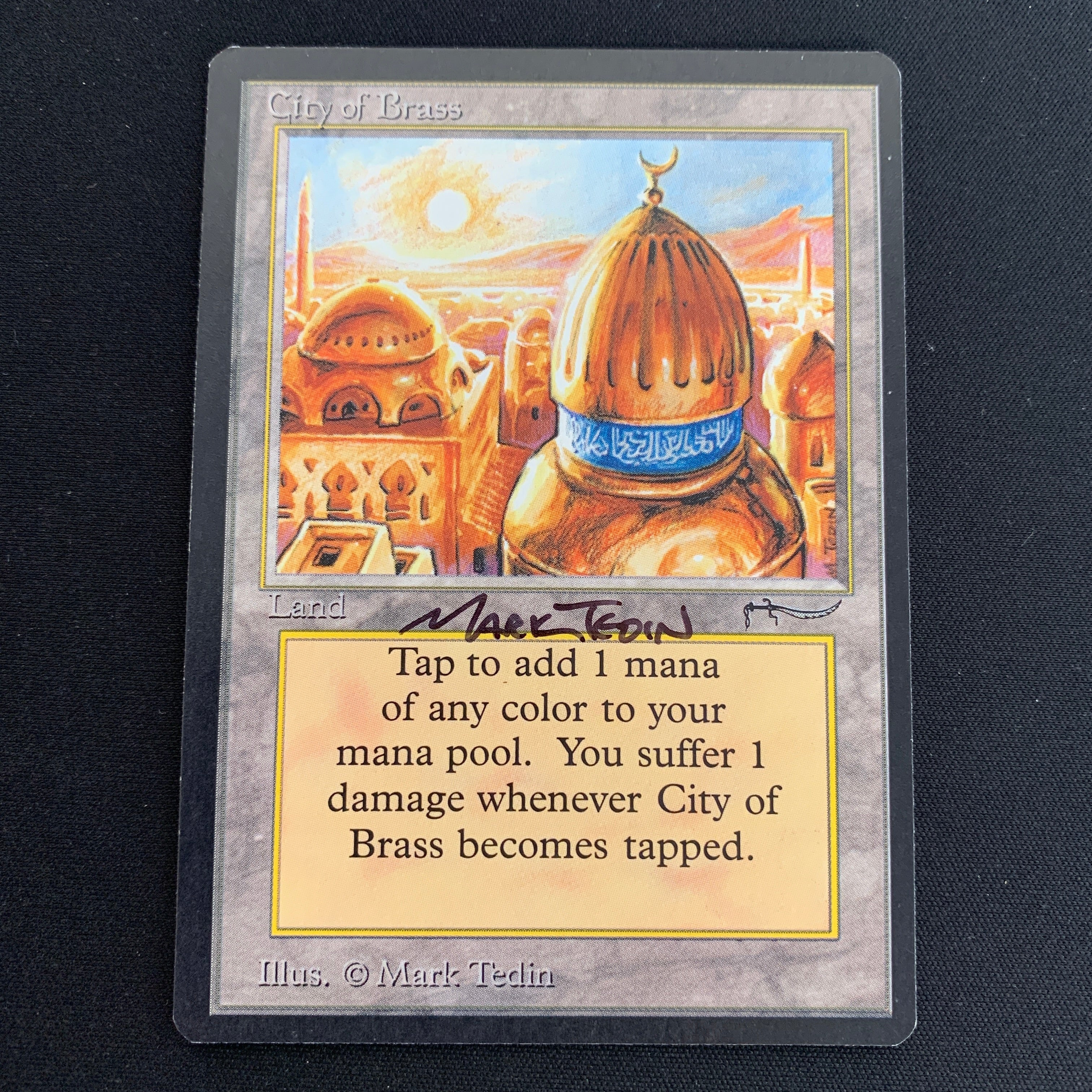 MTG Singles - City of Brass - Arabian Nights - EX - SIGNED - 21946