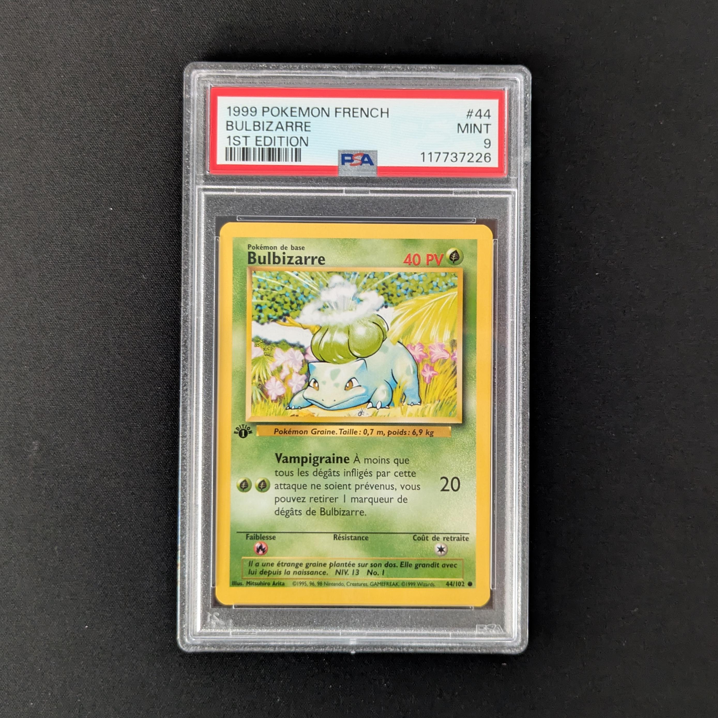 PTCG Singles - Bulbasaur (BS 44) - Base Set - French - PSA 9 - 27649