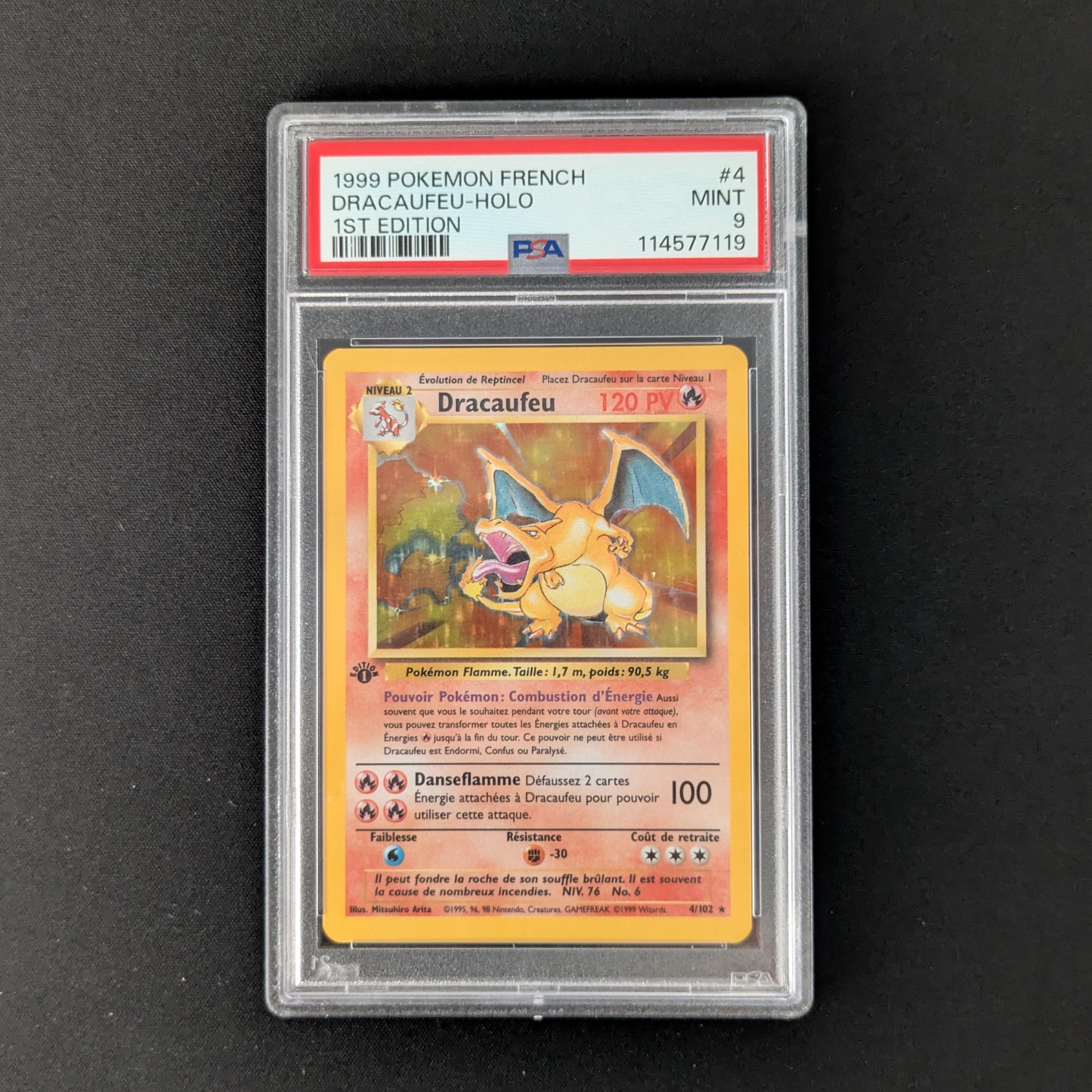PTCG Singles - Charizard (BS 4) - Base Set - French - PSA 9 - Holo Bleed - 27659