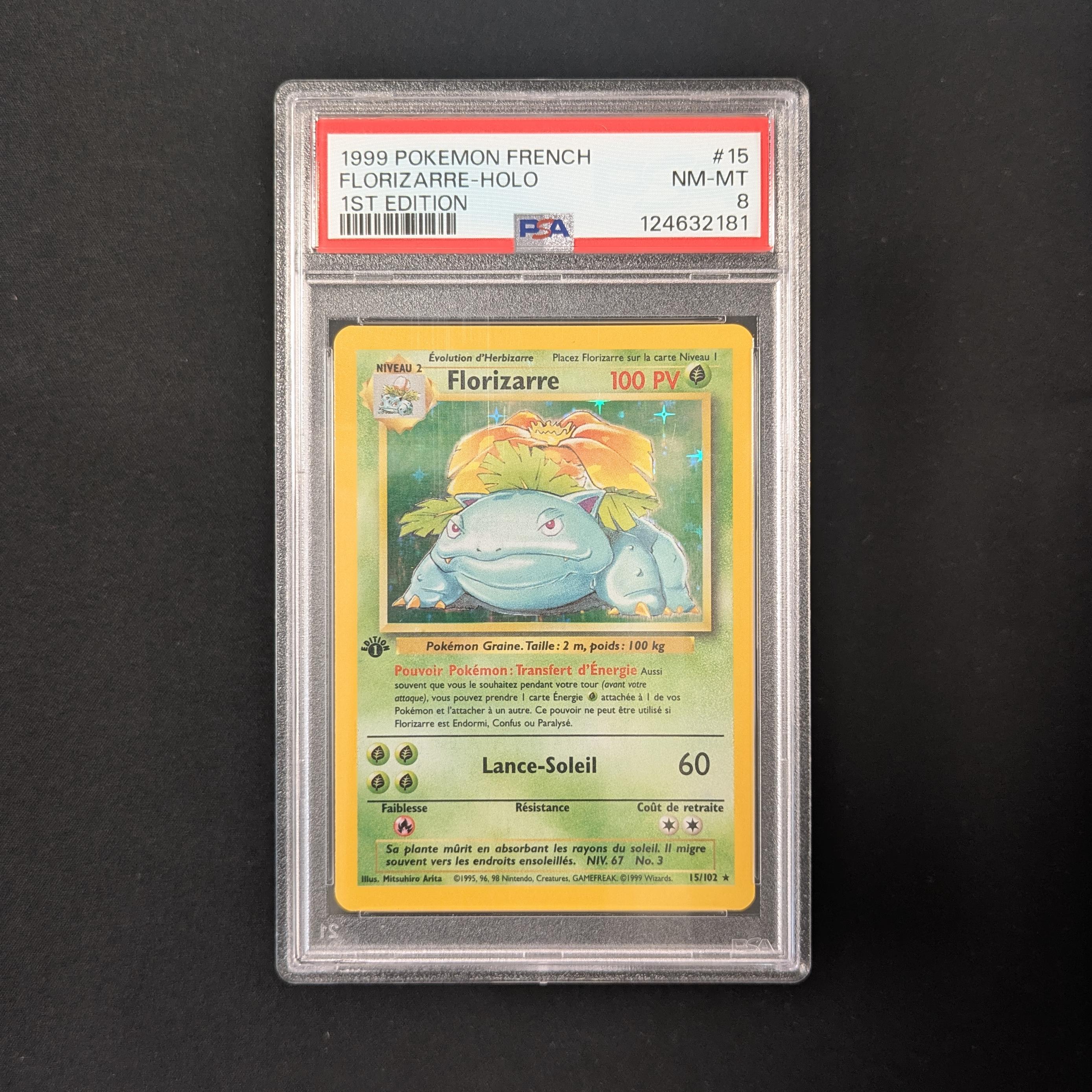 Venusaur (BS 15) - Base Set - French - PSA 8 - HOLO BLEED