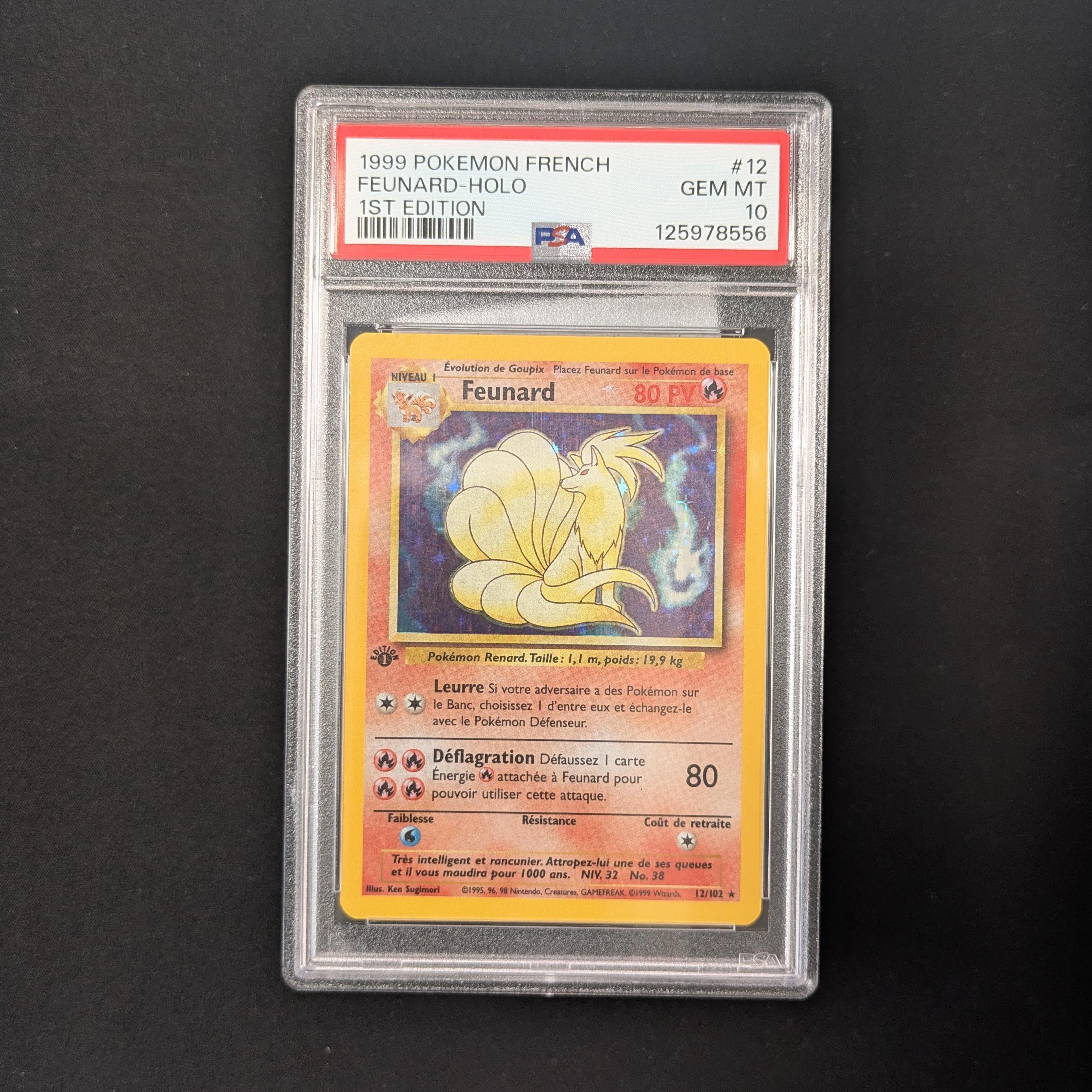 Ninetales (BS 12) - Base Set - French - PSA 10 - 1ST ED, HOLO BLEED