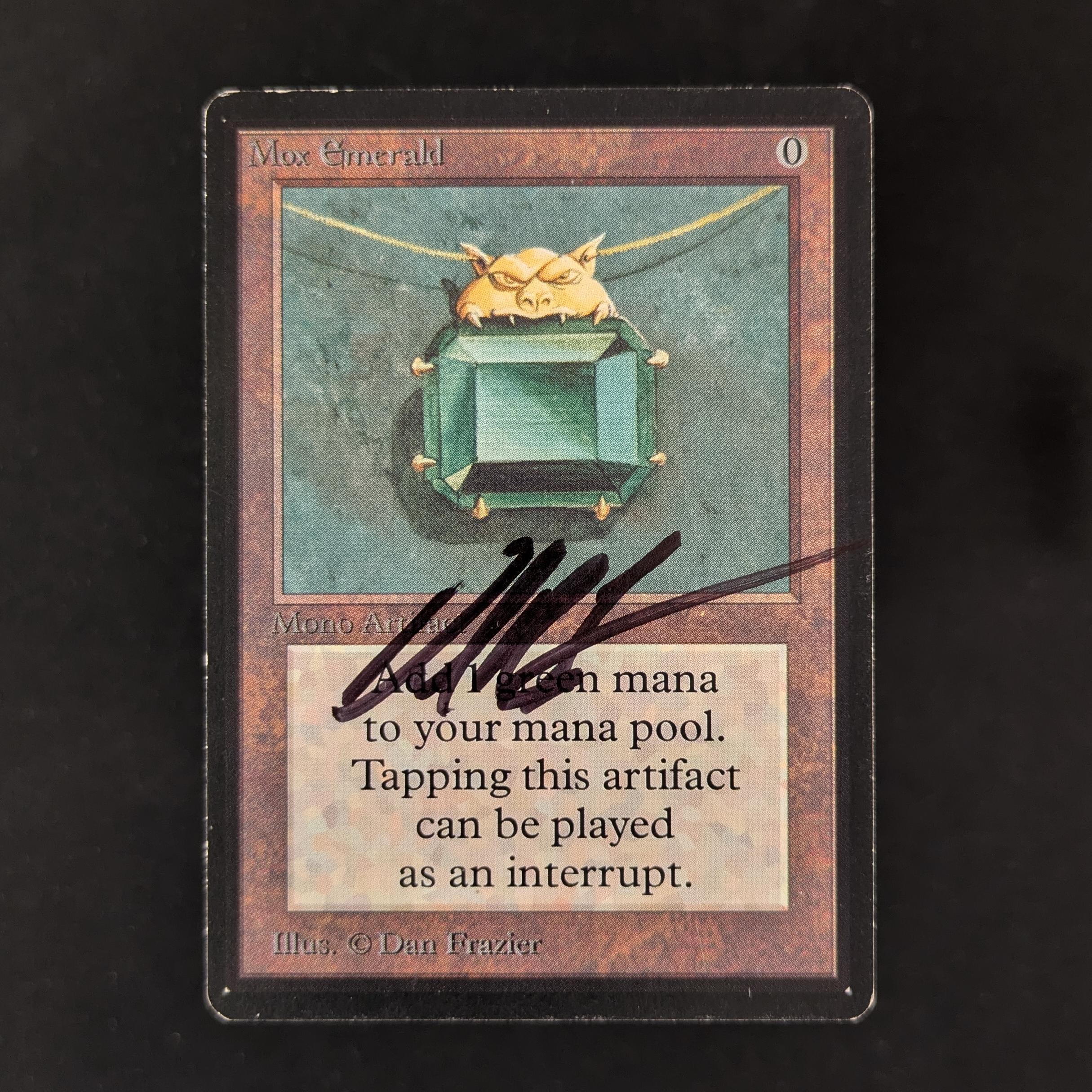 MTG Singles - Mox Emerald - Beta - GD - SIGNED - 30465