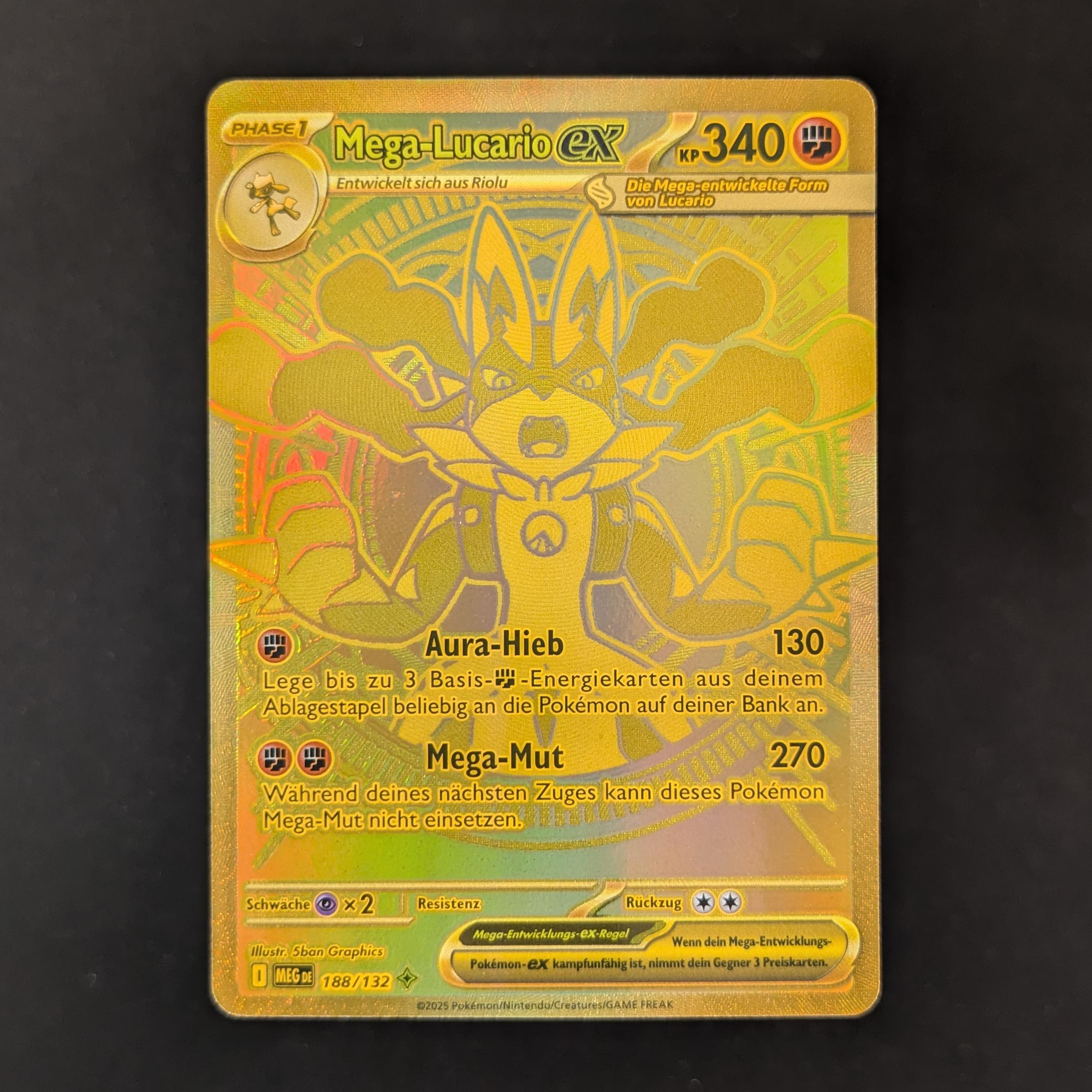 PTCG Singles - Mega Lucario EX (MEG 188) - Mega Evolution - German - NM - 31492