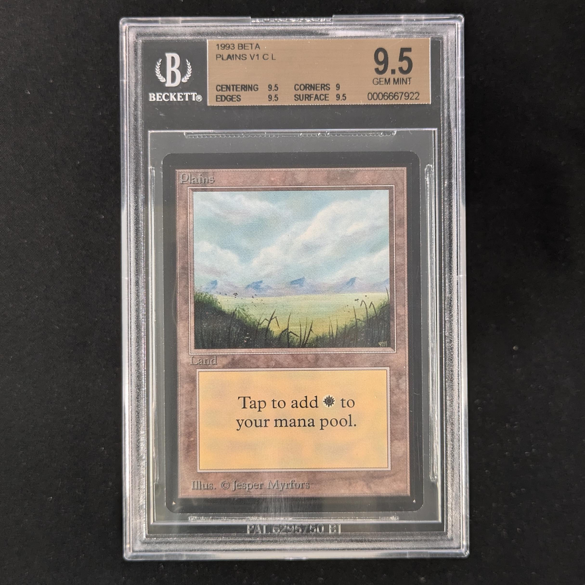 MTG Singles - Plains (V.1) - Beta - BGS 9.5 -