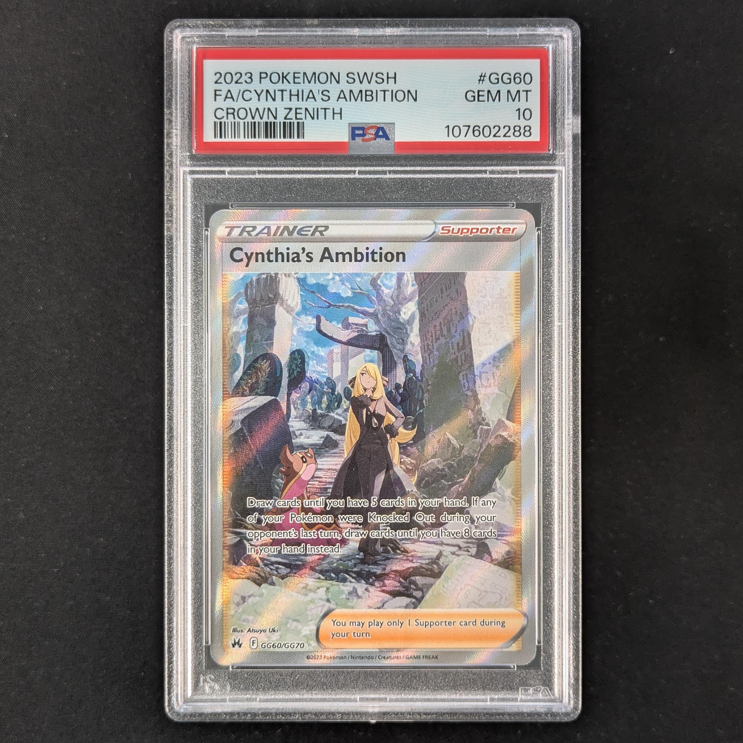 PTCG Singles - Cynthia's Ambition (CRZ GG60) - Crown Zenith - English - PSA 10 - 31818