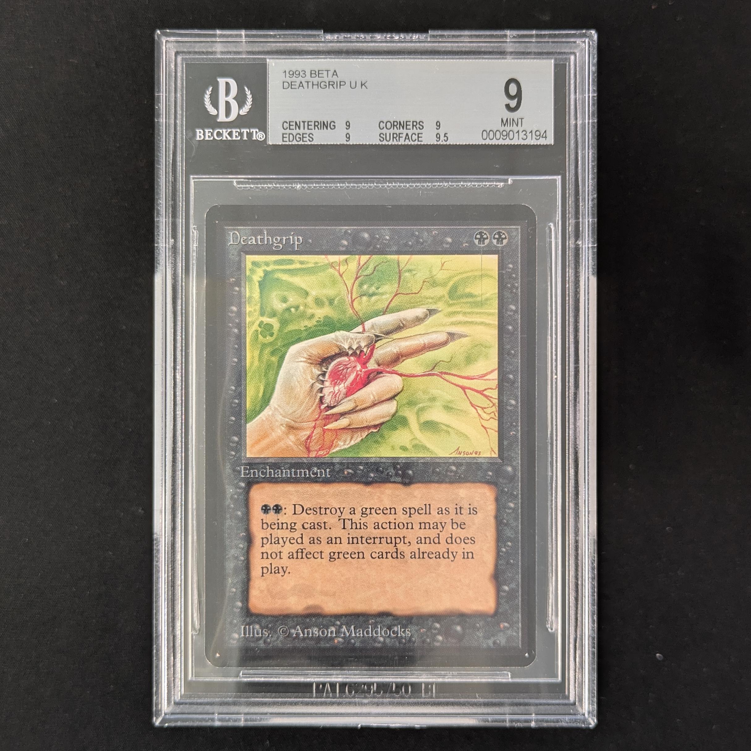 MTG Singles - Deathgrip - Beta - BGS 9 -