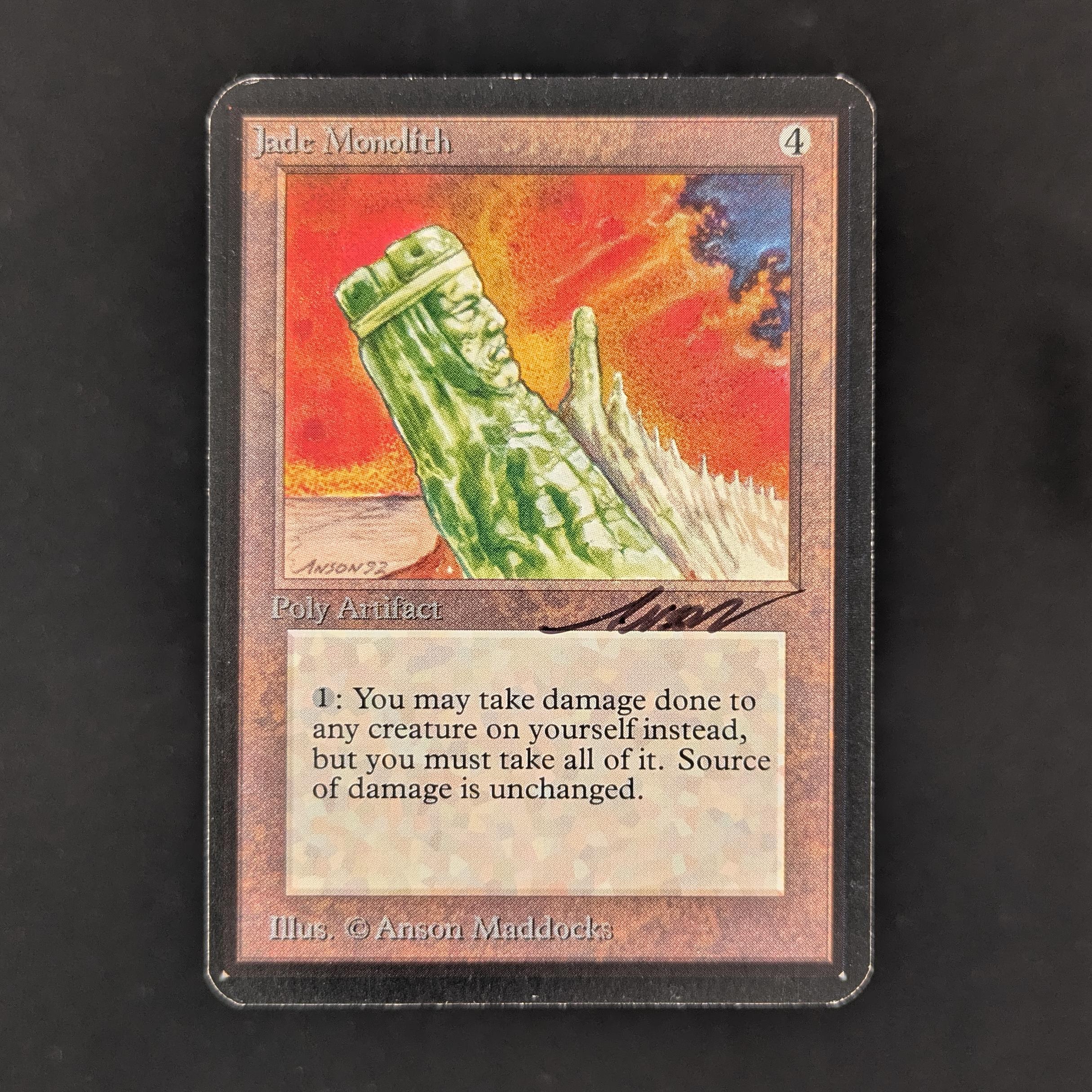 MTG Singles - Jade Monolith - Alpha - EX - SIGNED - 31863