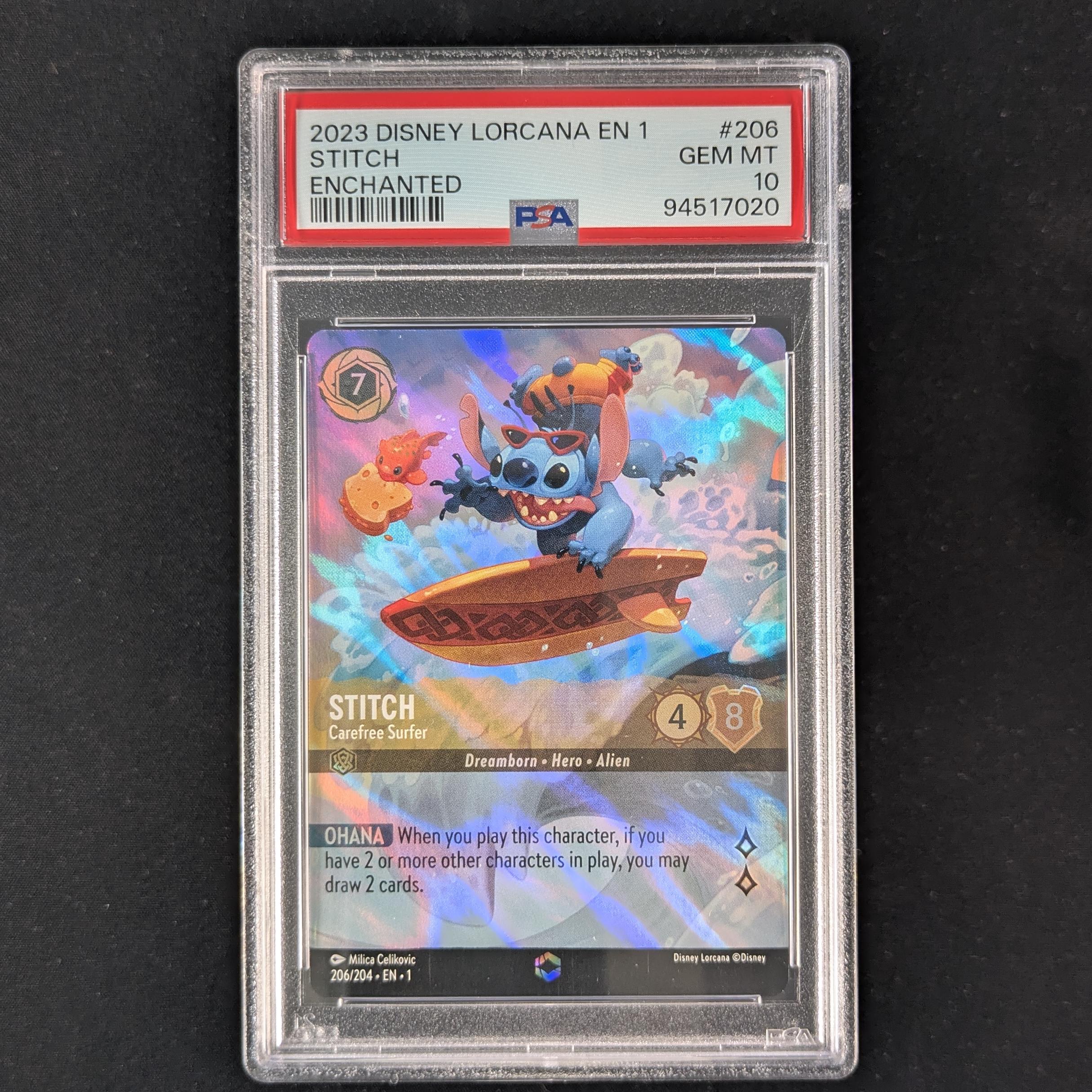 MTG Singles - Stitch - Carefree Surfer (Enchanted) - The First Chapter - PSA 10 -
