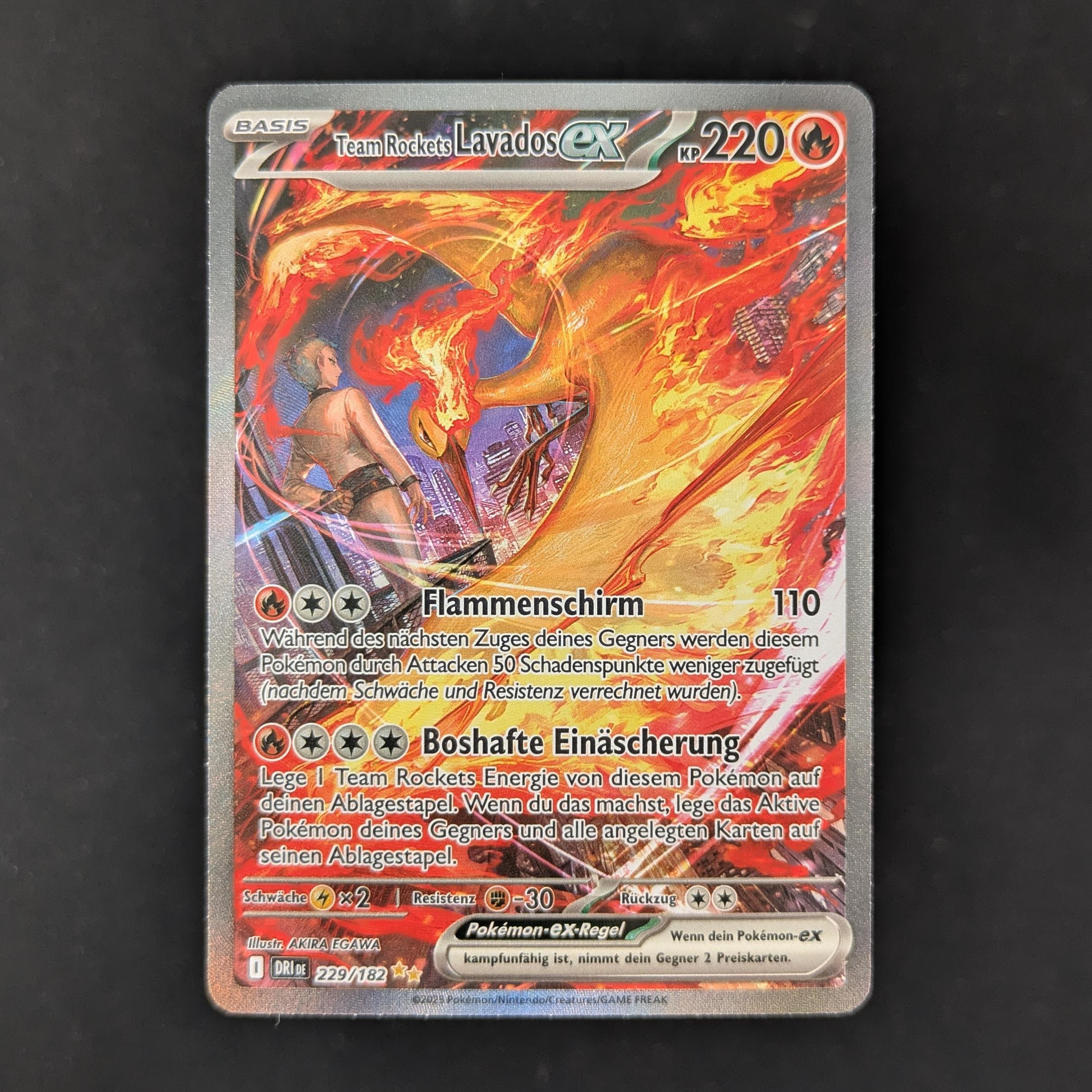 PTCG Singles - Team Rocket's Moltres ex (DRI 229) - Destined Rivals - German - NM - 32230