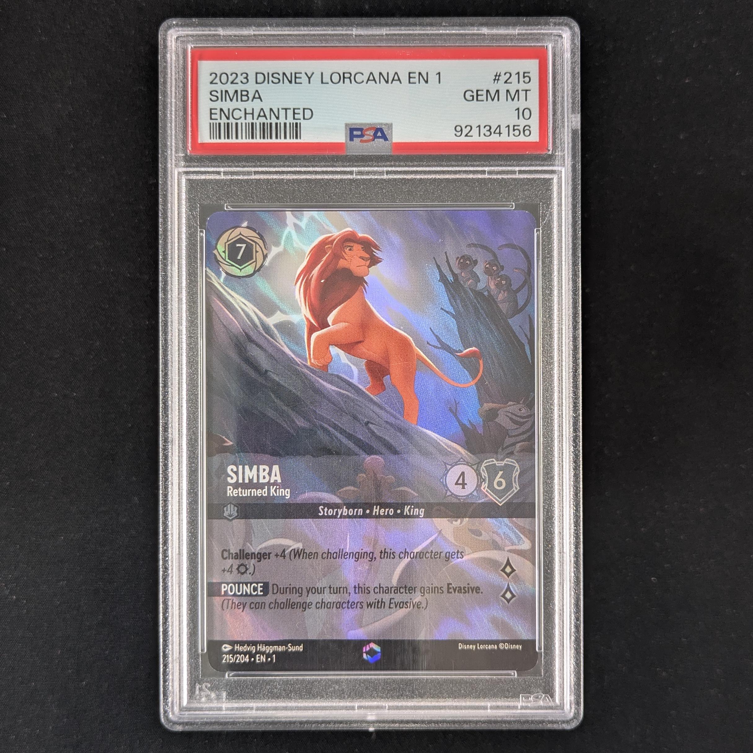 Lorcana Singles - Simba Returned King - The First Chapter - PSA 10 -