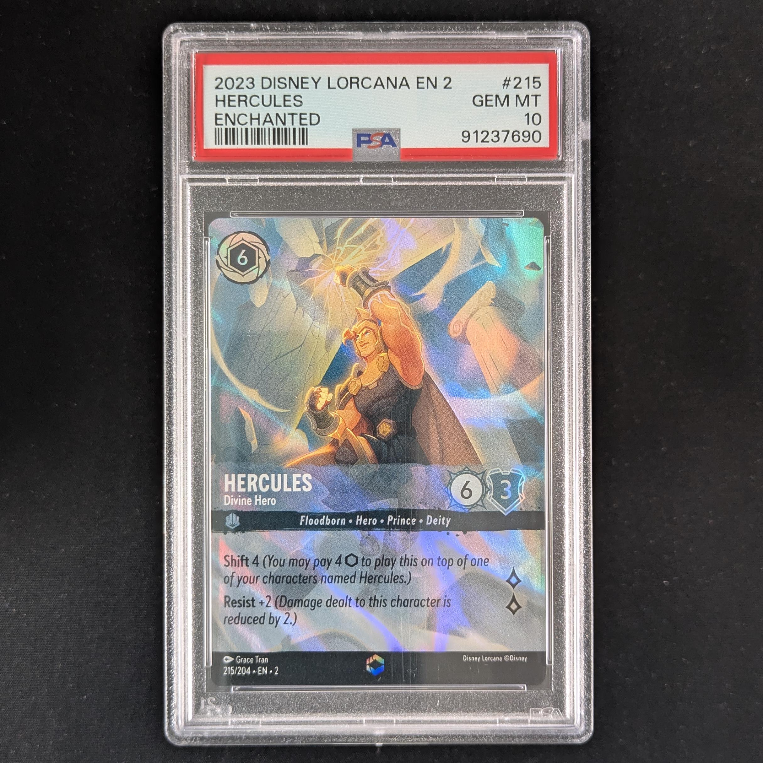 Lorcana Singles - Hercules Divine Hero - Rise of the Floodborn - PSA 10 -