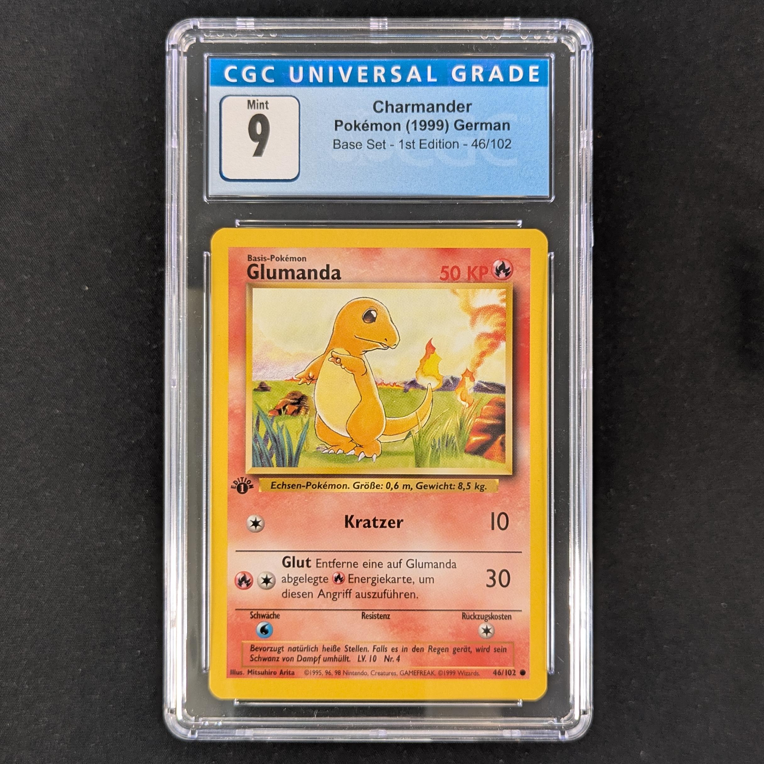 Charmander (BS 46) - Base Set - German - CGC 9 - 1ST ED