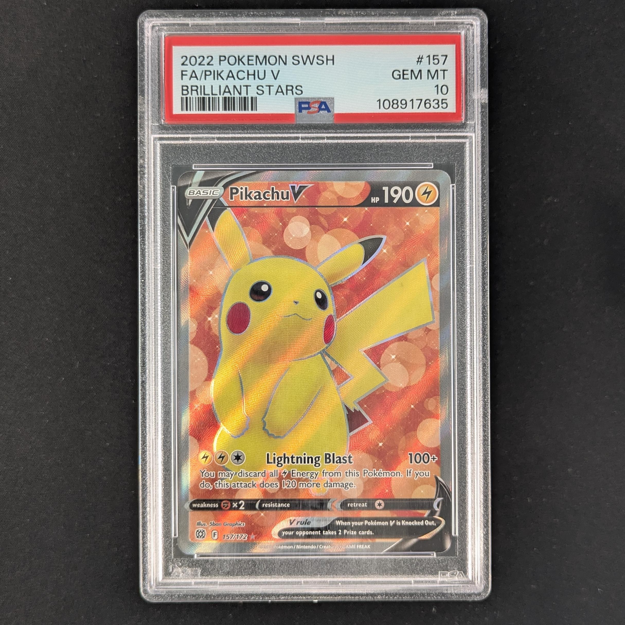 PTCG Singles - Pikachu V (BRS 157) - Brilliant Stars - PSA 10 -