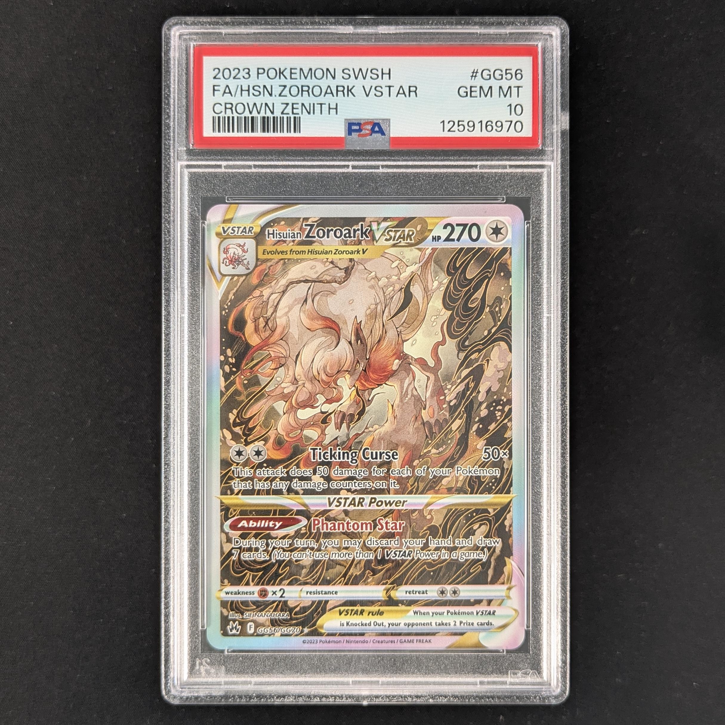 PTCG Singles - Hisuian Zoroark VSTAR (CRZ GG56) - Crown Zenith - PSA 10 -