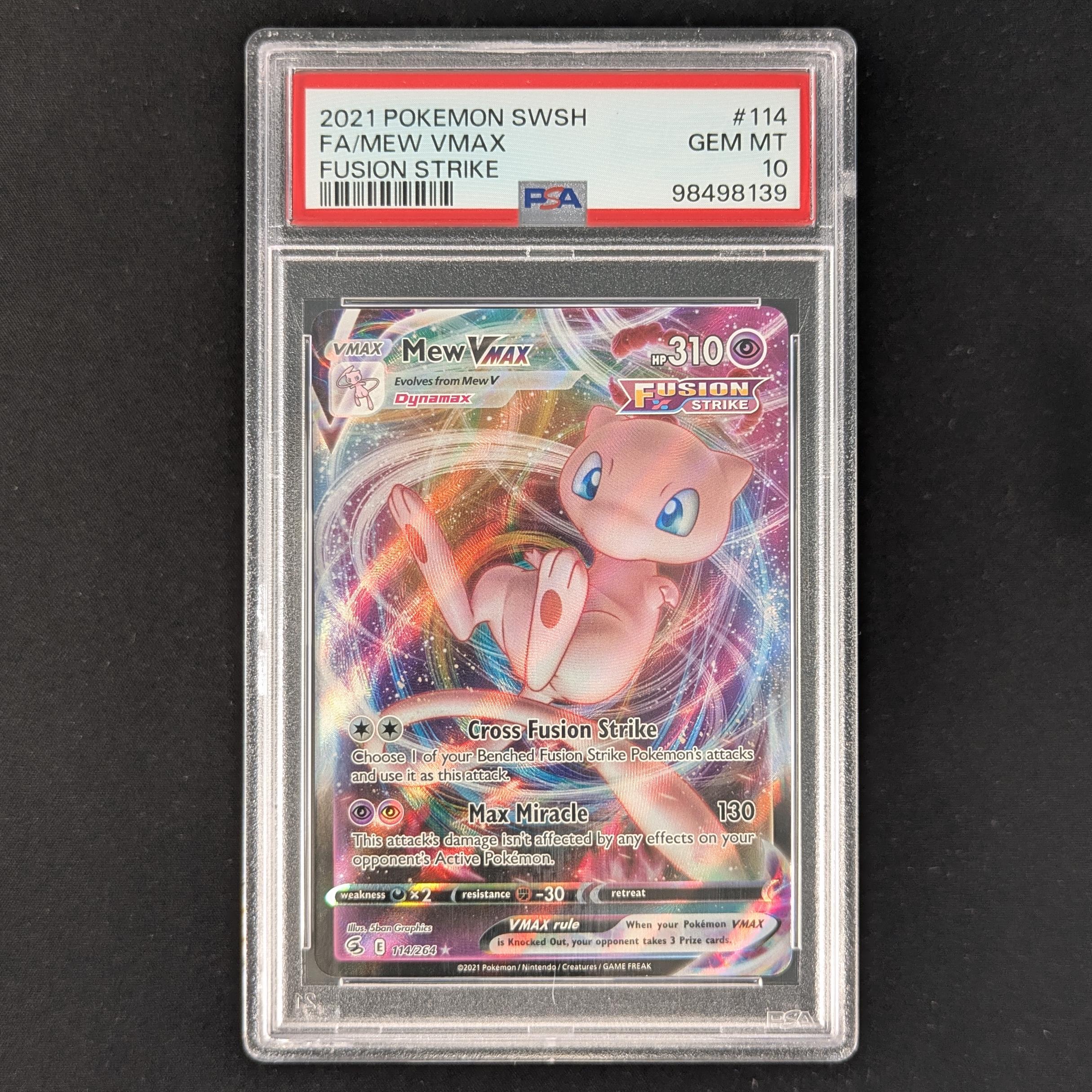 PTCG Singles - Mew VMAX (FST 114) - Fusion Strike - PSA 10 -