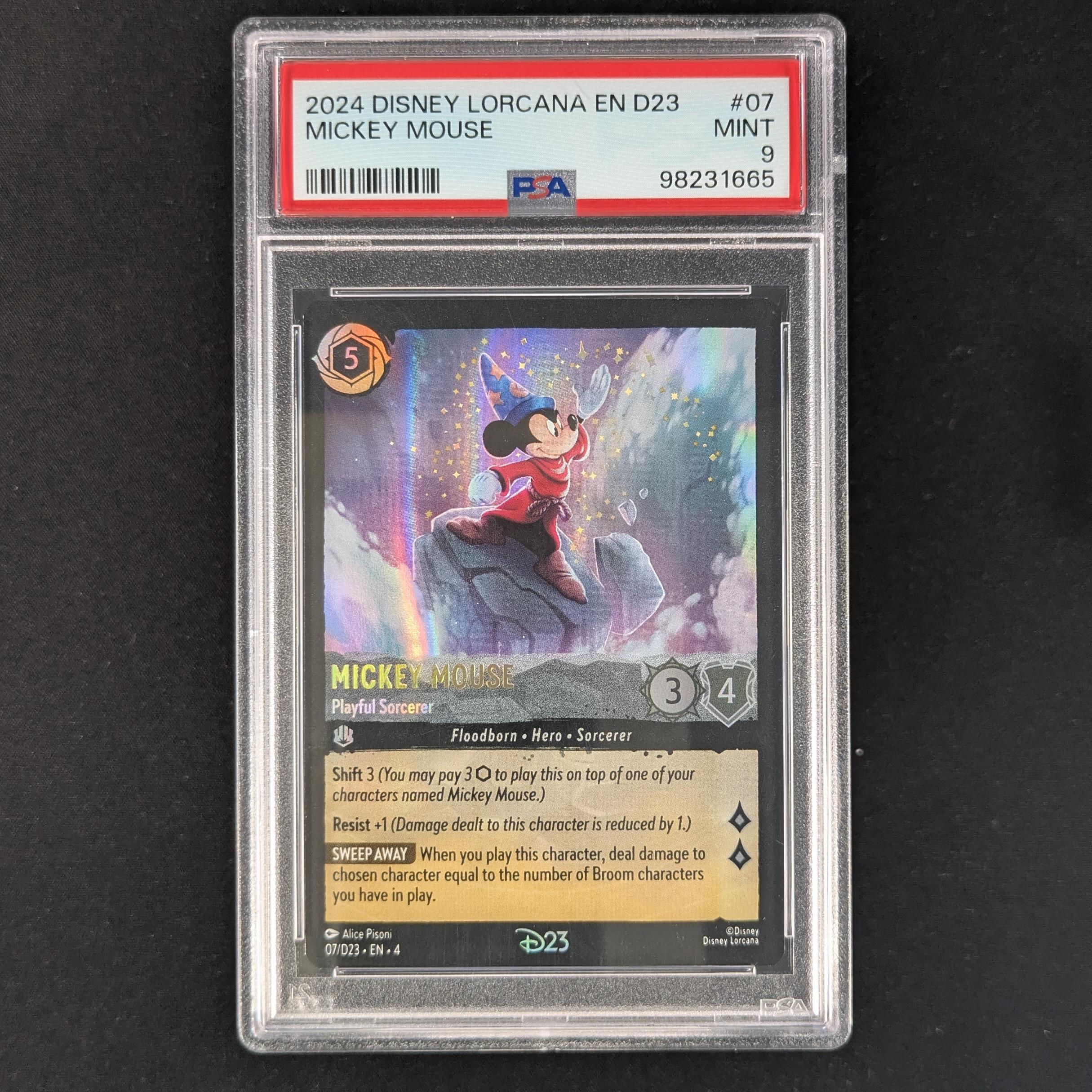 Lorcana Singles - Mickey Mouse - Playful Sorcerer - D23 Expo 2024 Collector's Set - PSA 9 -