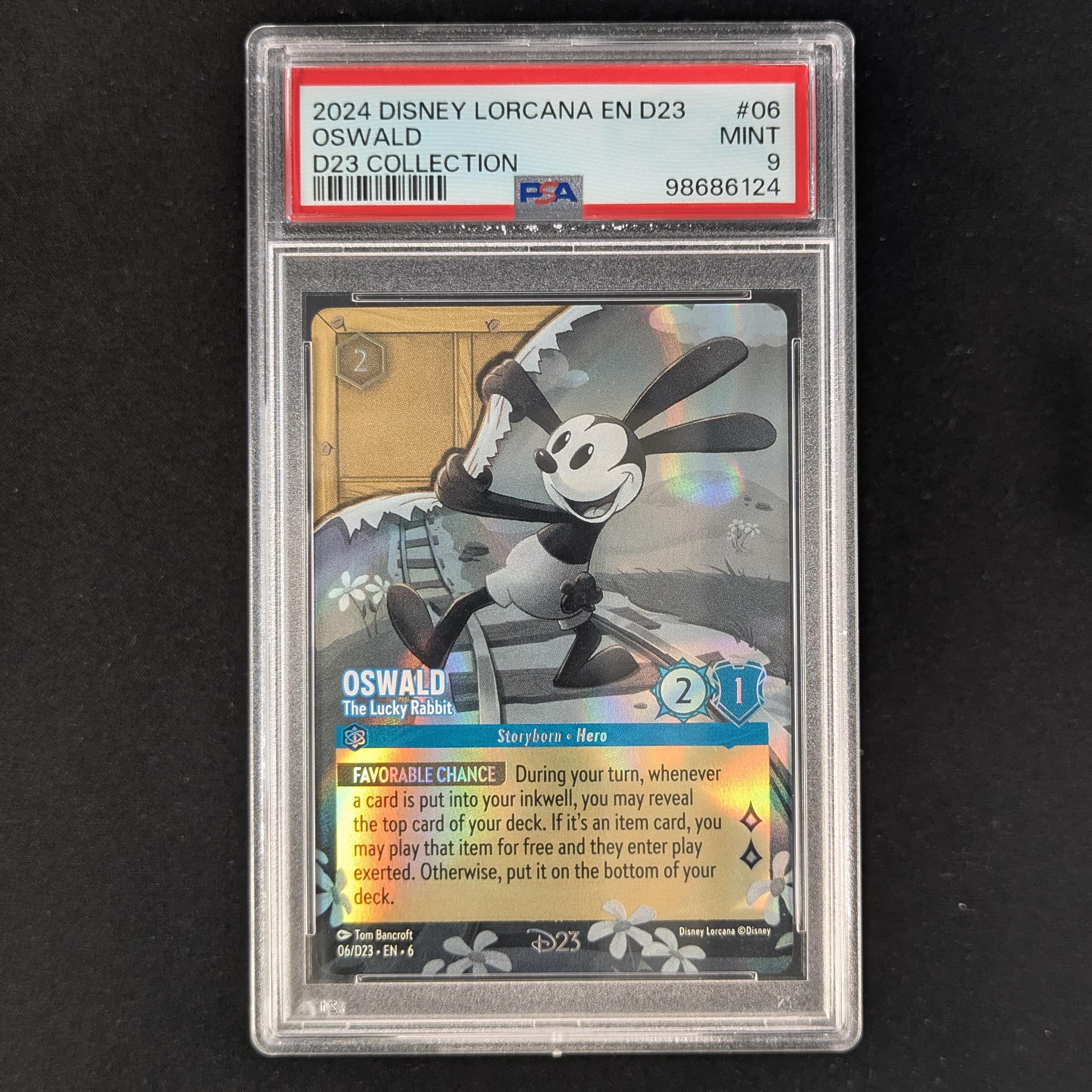 Lorcana Singles - Oswald - The Lucky Rabbit - D23 Expo 2024 Collector's Set - PSA 9 -