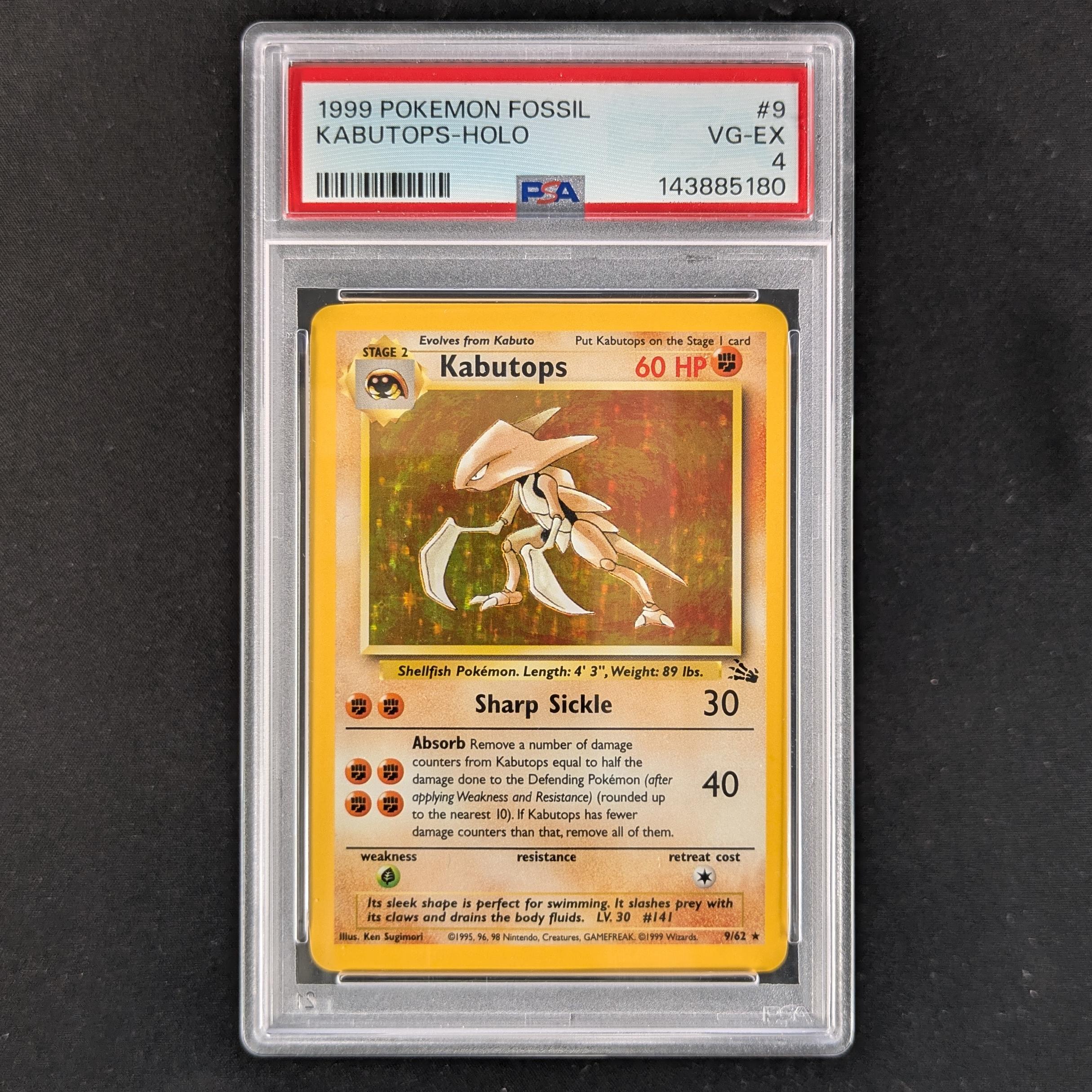PTCG Singles - Kabutops (FO 9) - Fossil - PSA 4 -