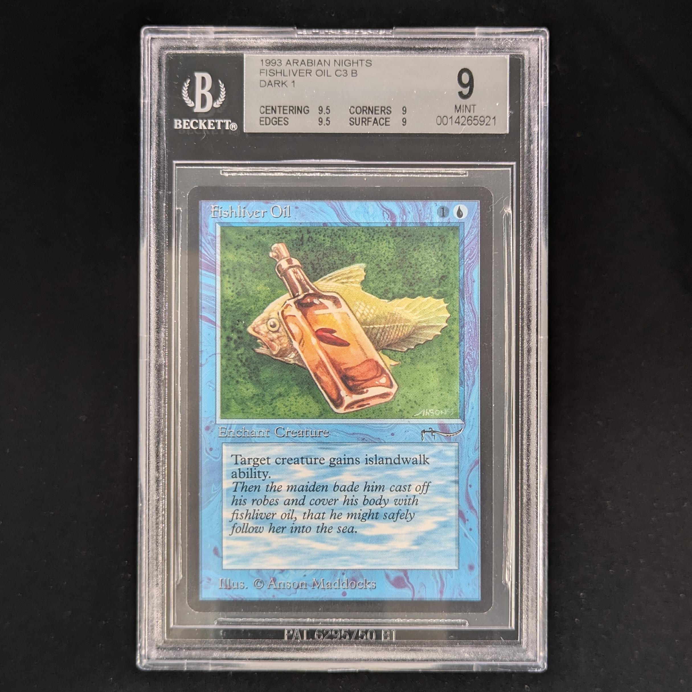 MTG Singles - Fishliver Oil - Arabian Nights - BGS 9 - Dark -