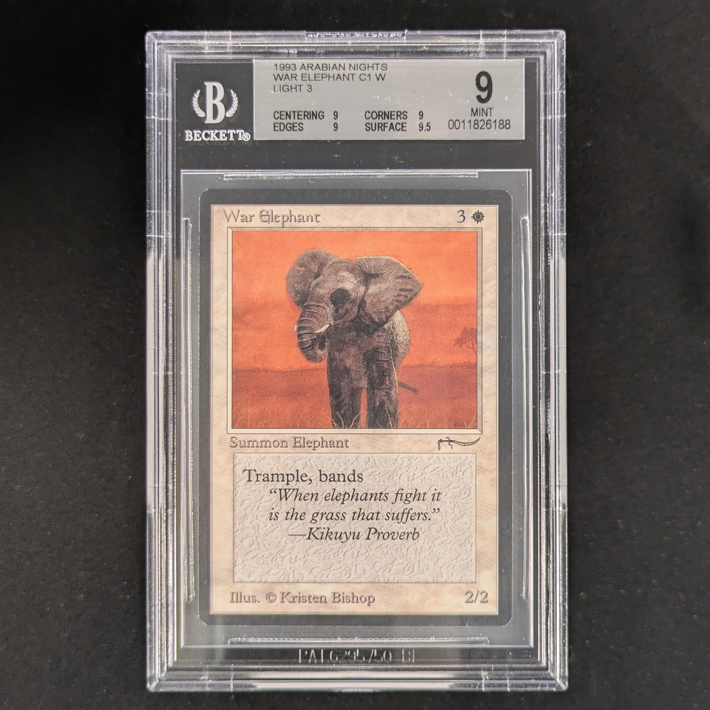 MTG Singles - War Elephant - Arabian Nights - BGS 9 - Light -