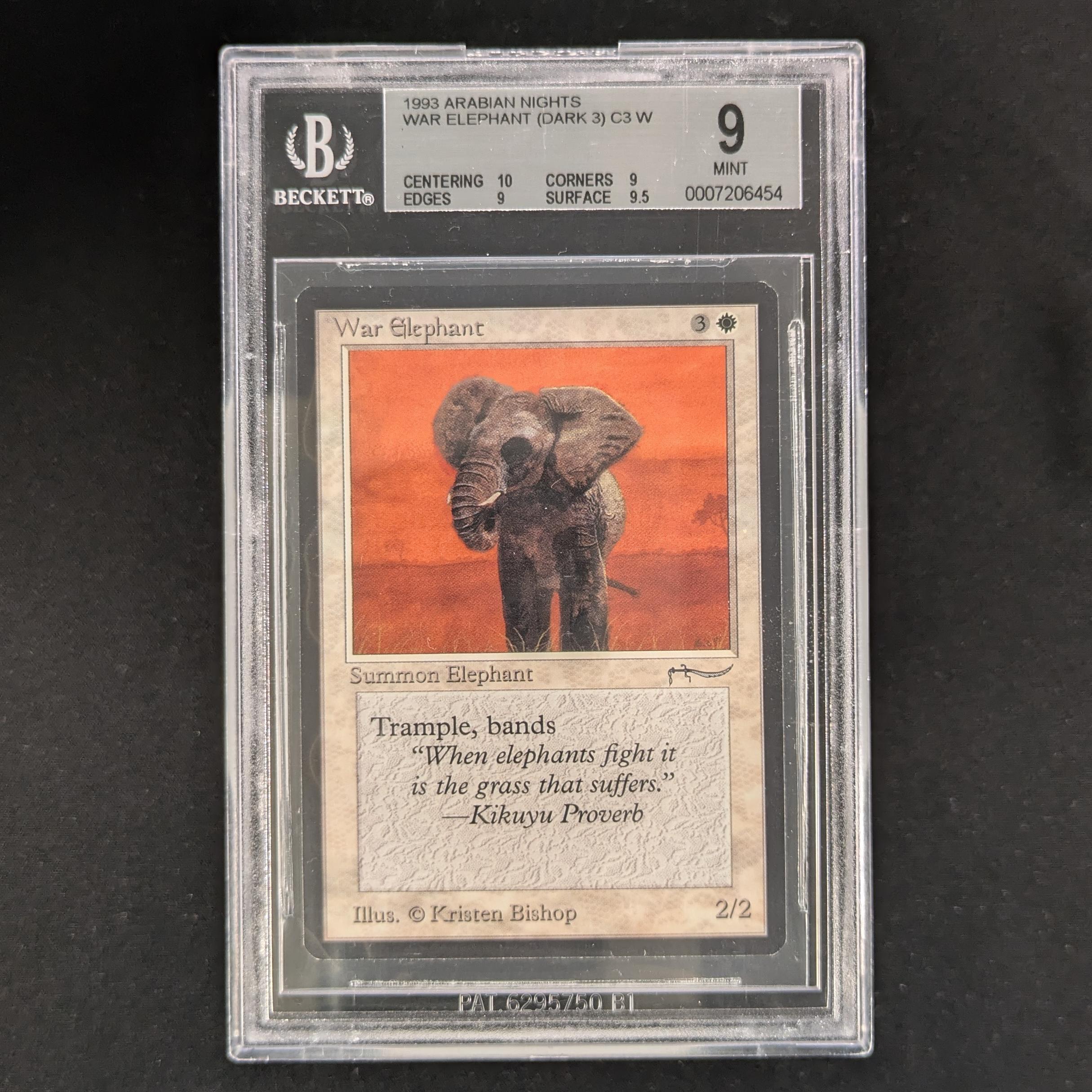 MTG Singles - War Elephant - Arabian Nights - BGS 9 - Dark -