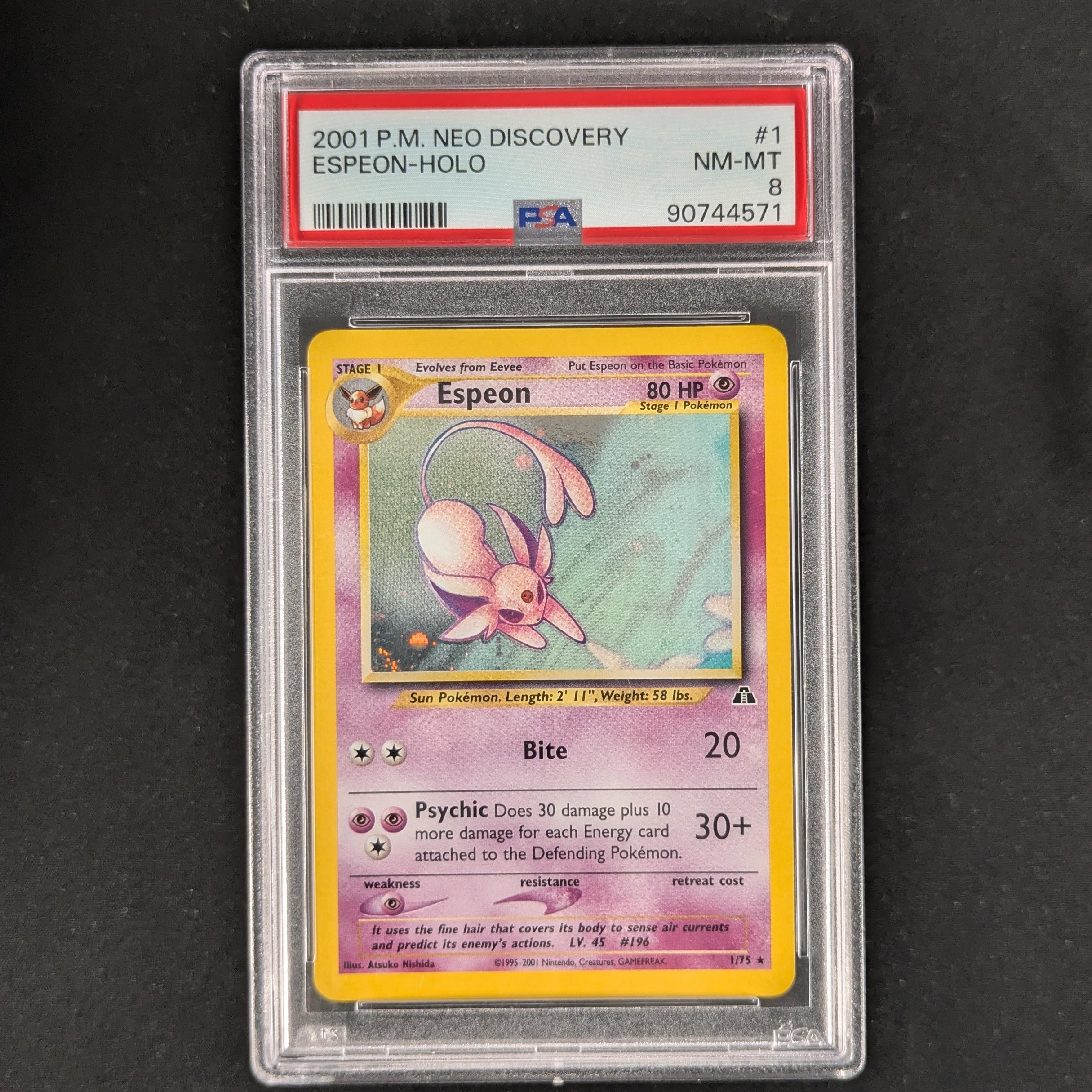 PTCG Singles - Espeon (NDI 1) - Neo Discovery - PSA 8 -