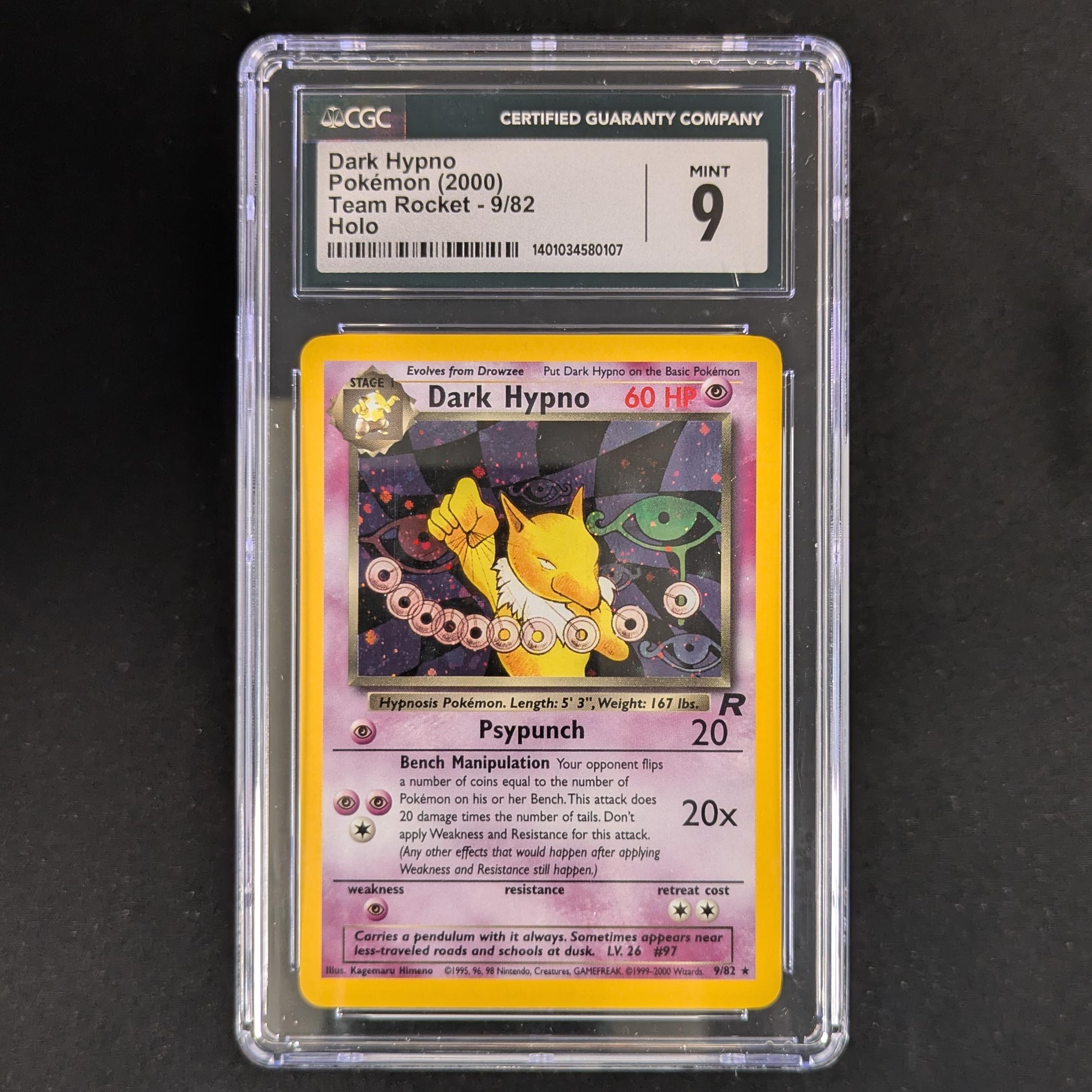 PTCG Singles - Dark Hypno (TR 9) - Team Rocket - CGC 9 -