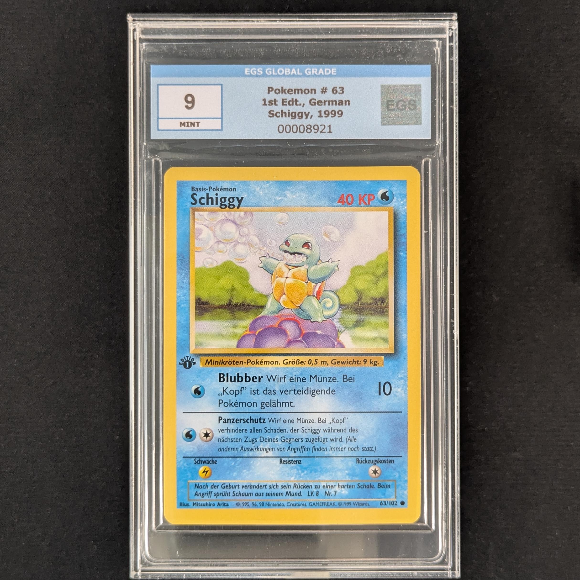 Squirtle (BS 63) - Base Set - German - EGS 9 - First