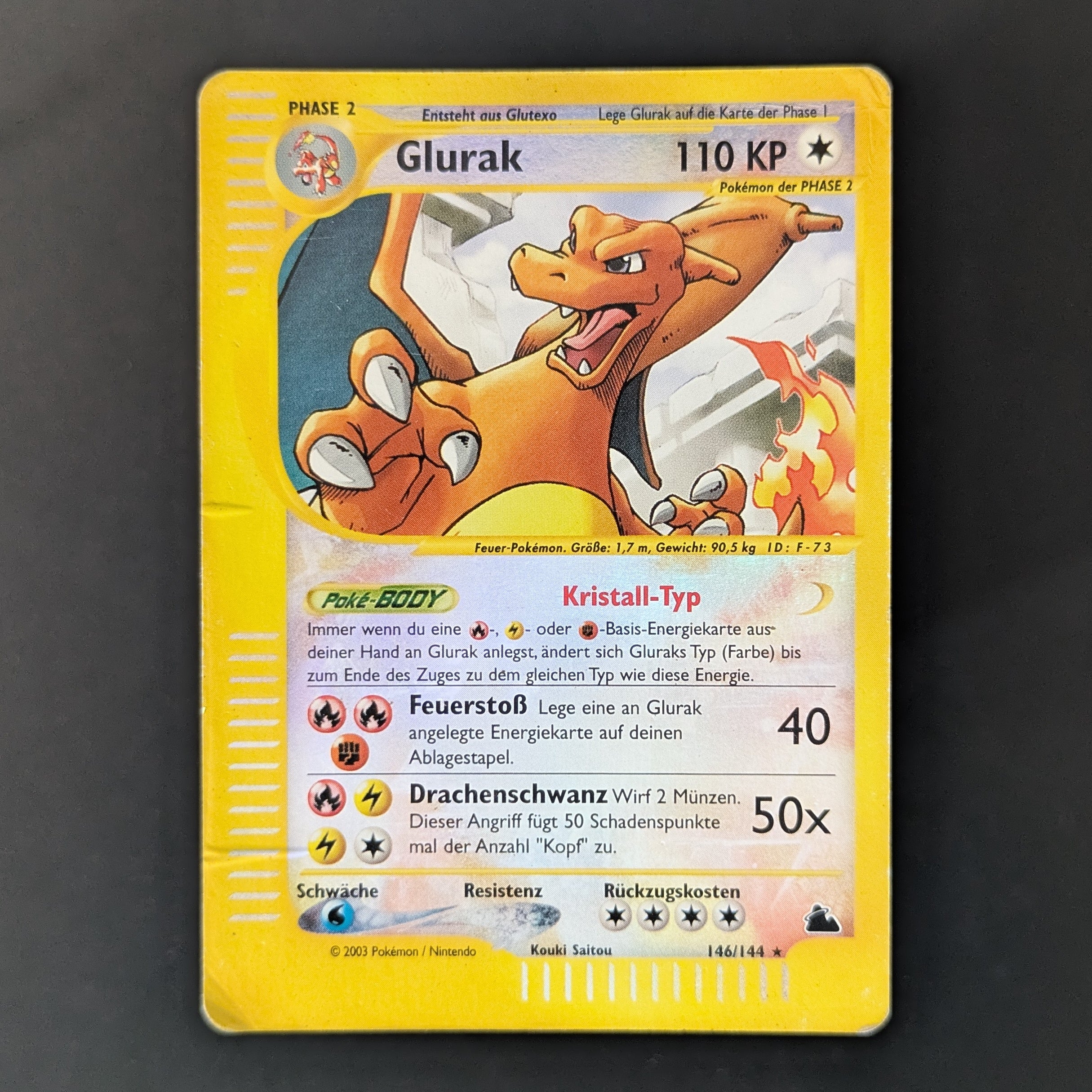 PTCG Singles - Charizard (SK 146) - Skyridge - German - PO - REVERSE HOLO -