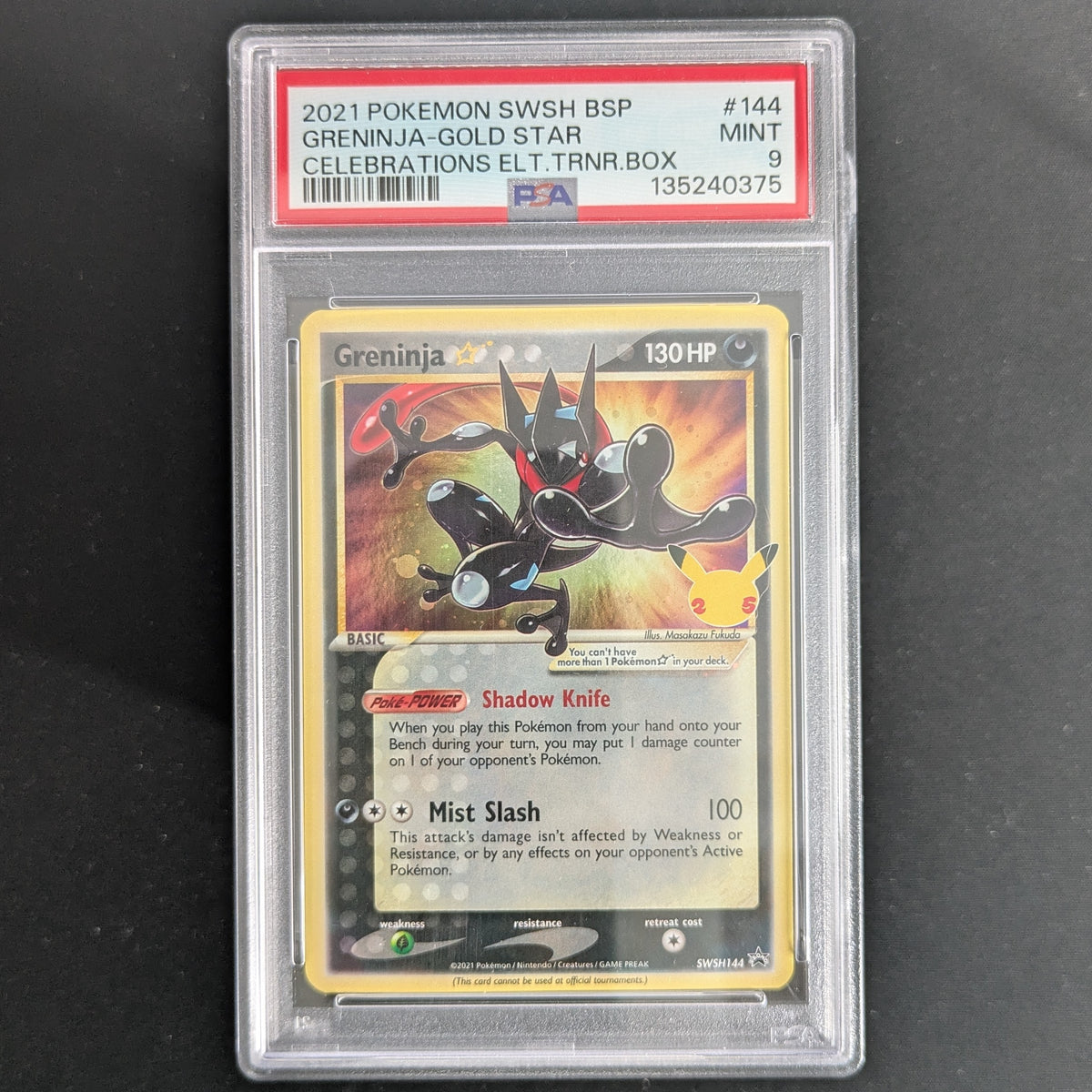 Greninja Gold Star (SWSH 144) - SWSH Black Star Promos - English - PSA 9