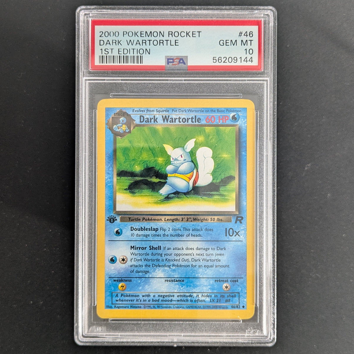 Dark Wartortle (TR 46) - Team Rocket - English - PSA 10 - 1ST EDITION