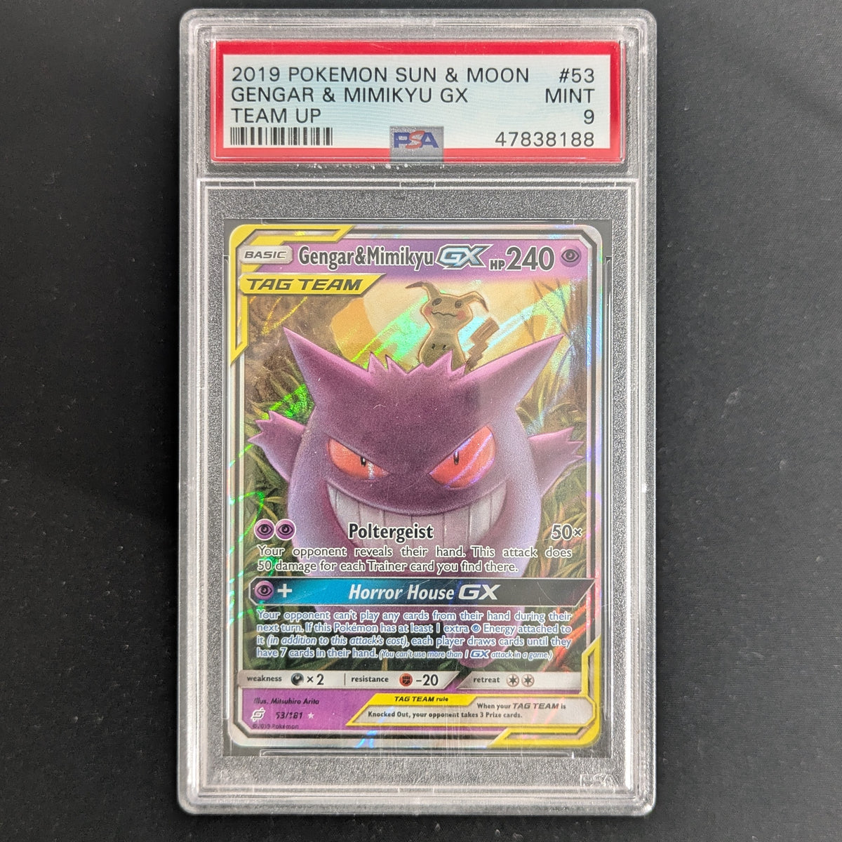 Gengar & Mimikyu GX (TEU 53) - Team Up - English - PSA 9