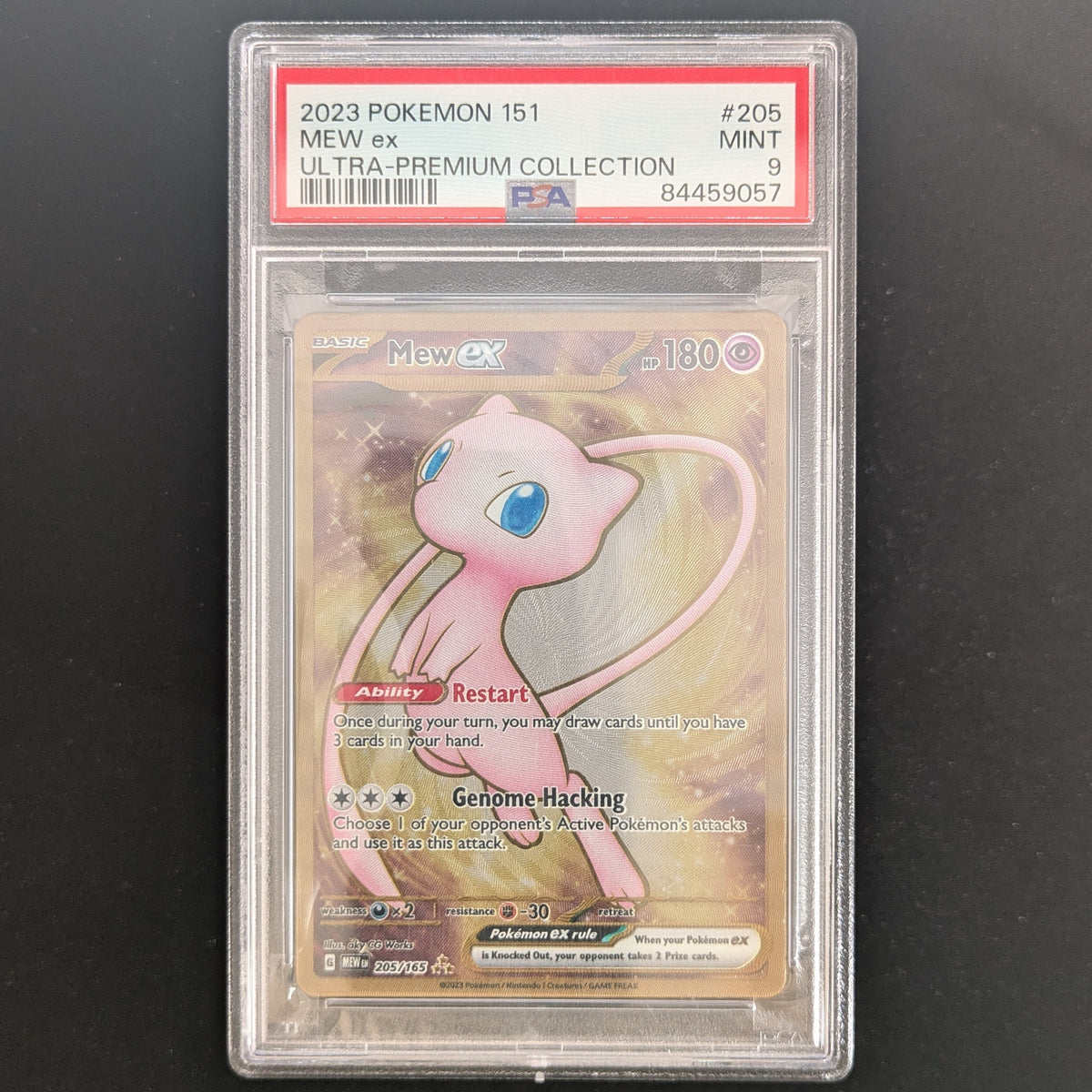 Mew ex (MEW 205) (Metal Card) - 151 - English - PSA 9