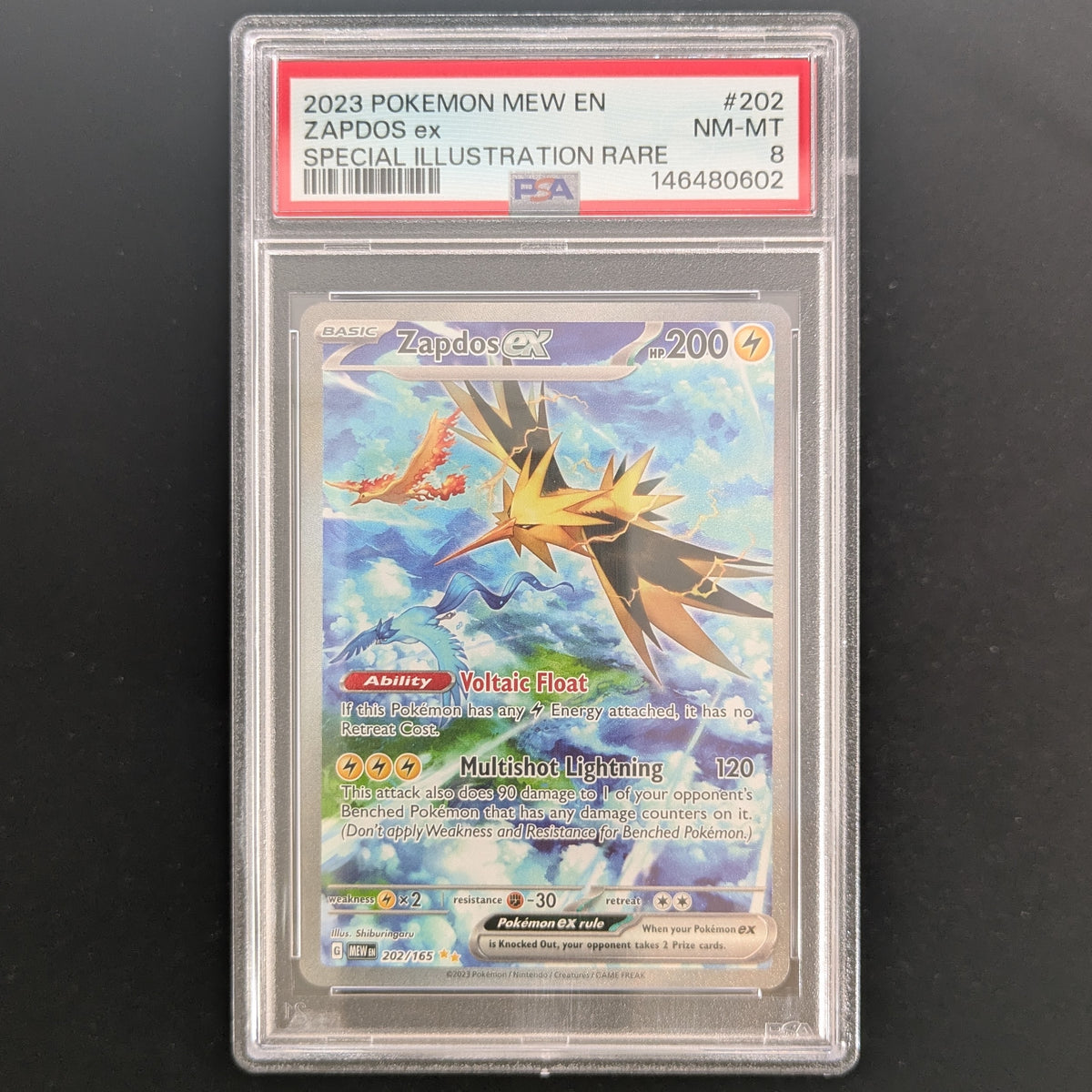 Zapdos ex (MEW 202) - 151 - English - PSA 8