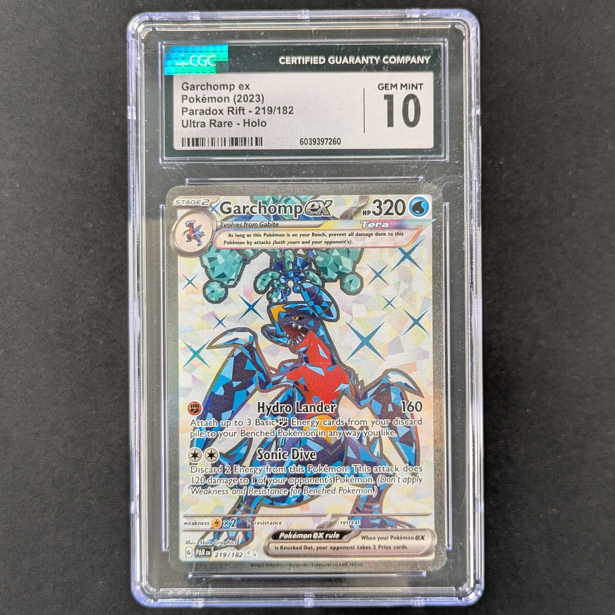 PTCG Singles - Garchomp ex (PAR 219) - Paradox Rift - English - CGC 10 -
