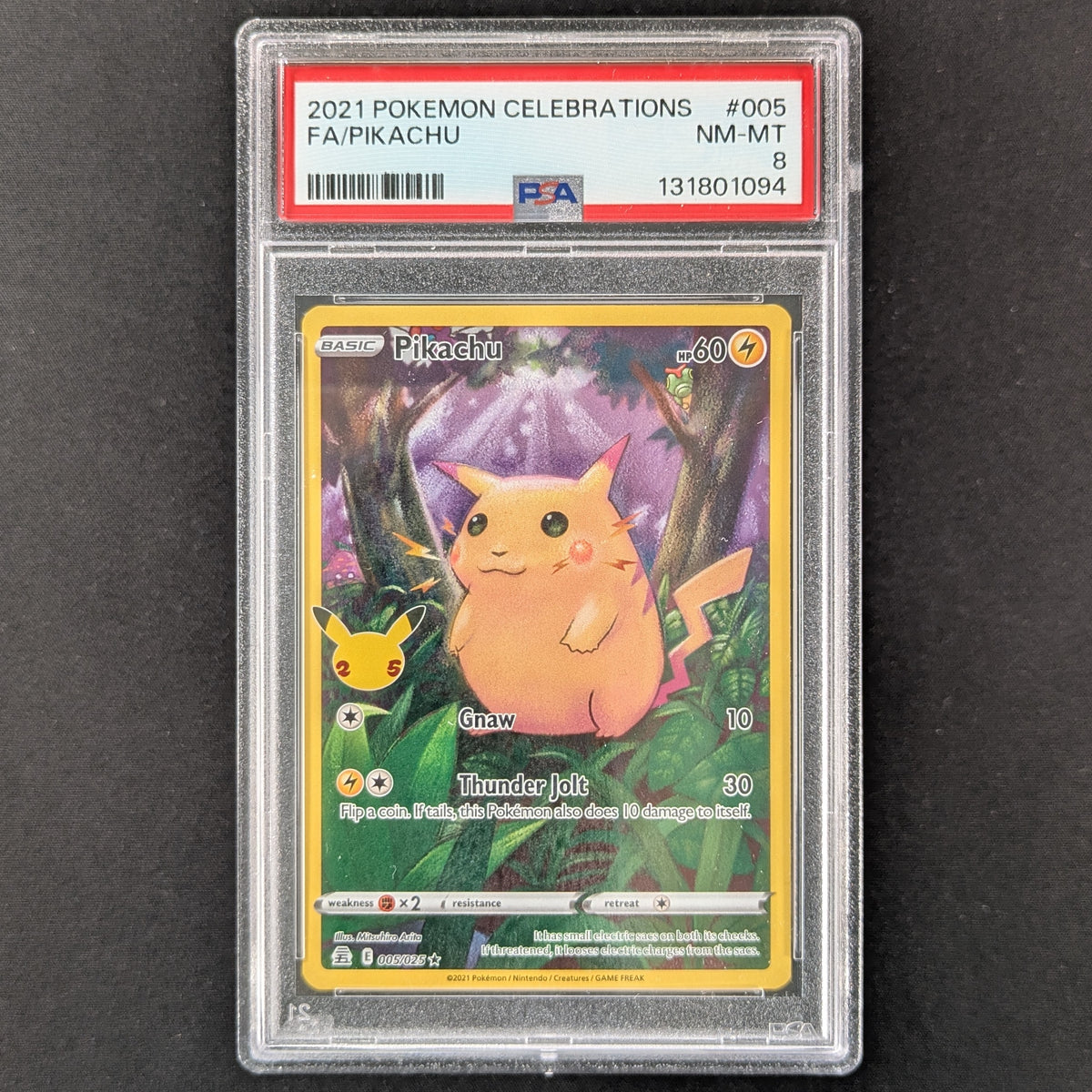 PTCG Singles - Pikachu (CEL 5) - Celebrations - English - PSA 8 -