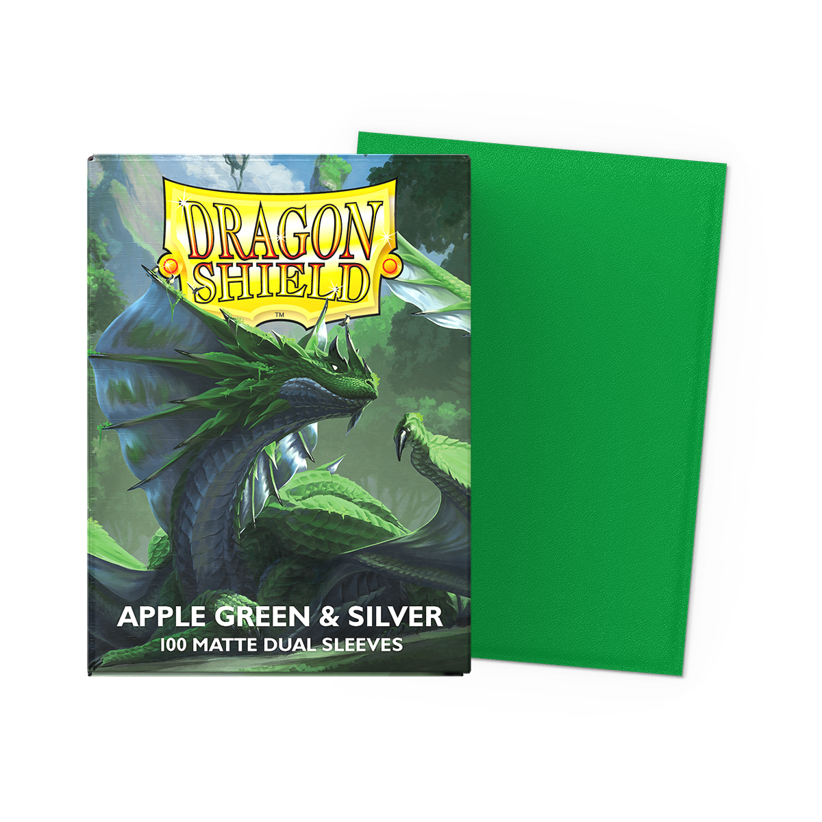 Gaming Supplies - Dragon Shield Matte Dual Sleeves - Apple Green & Silver
