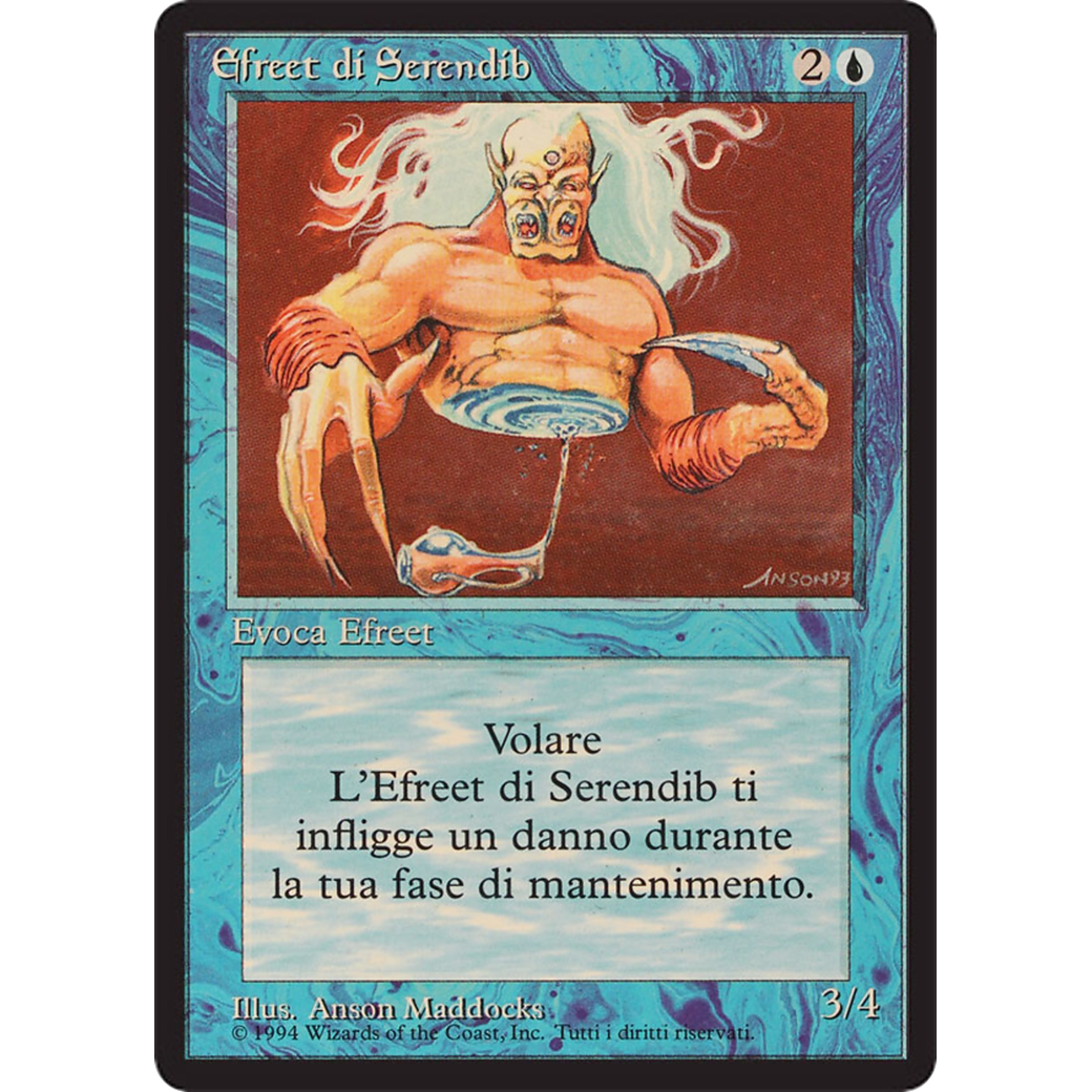 MTG Singles - Serendib Efreet - Foreign Black Bordered - Italian - NM