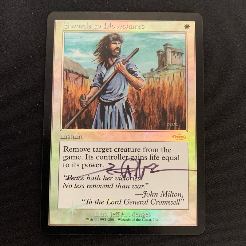 [FOIL] Swords to Plowshares - Friday Night Magic Promos - GD, SIGNED