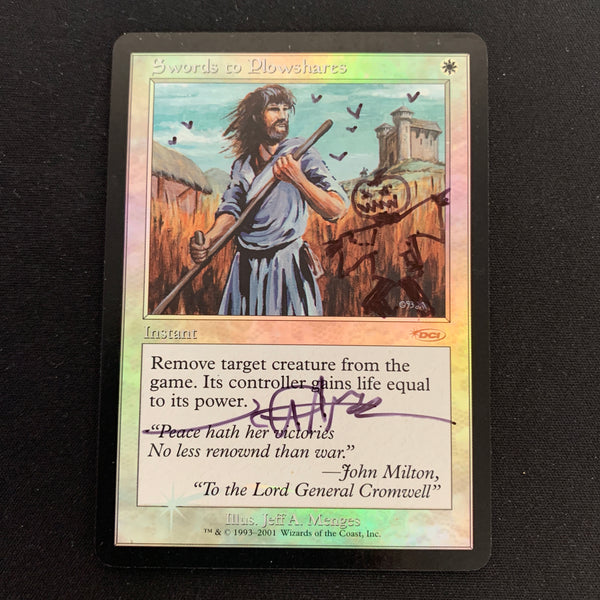 [FOIL] Swords to Plowshares - Friday Night Magic Promos - GD, SIGNED, ALTERED