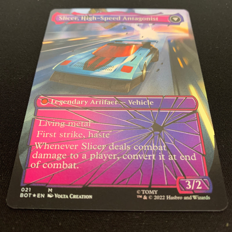 [FOIL] Slicer, Hired Muscle // Slicer, High-Speed Antagonist (V.2) - Universes Beyond: Transformers - NM