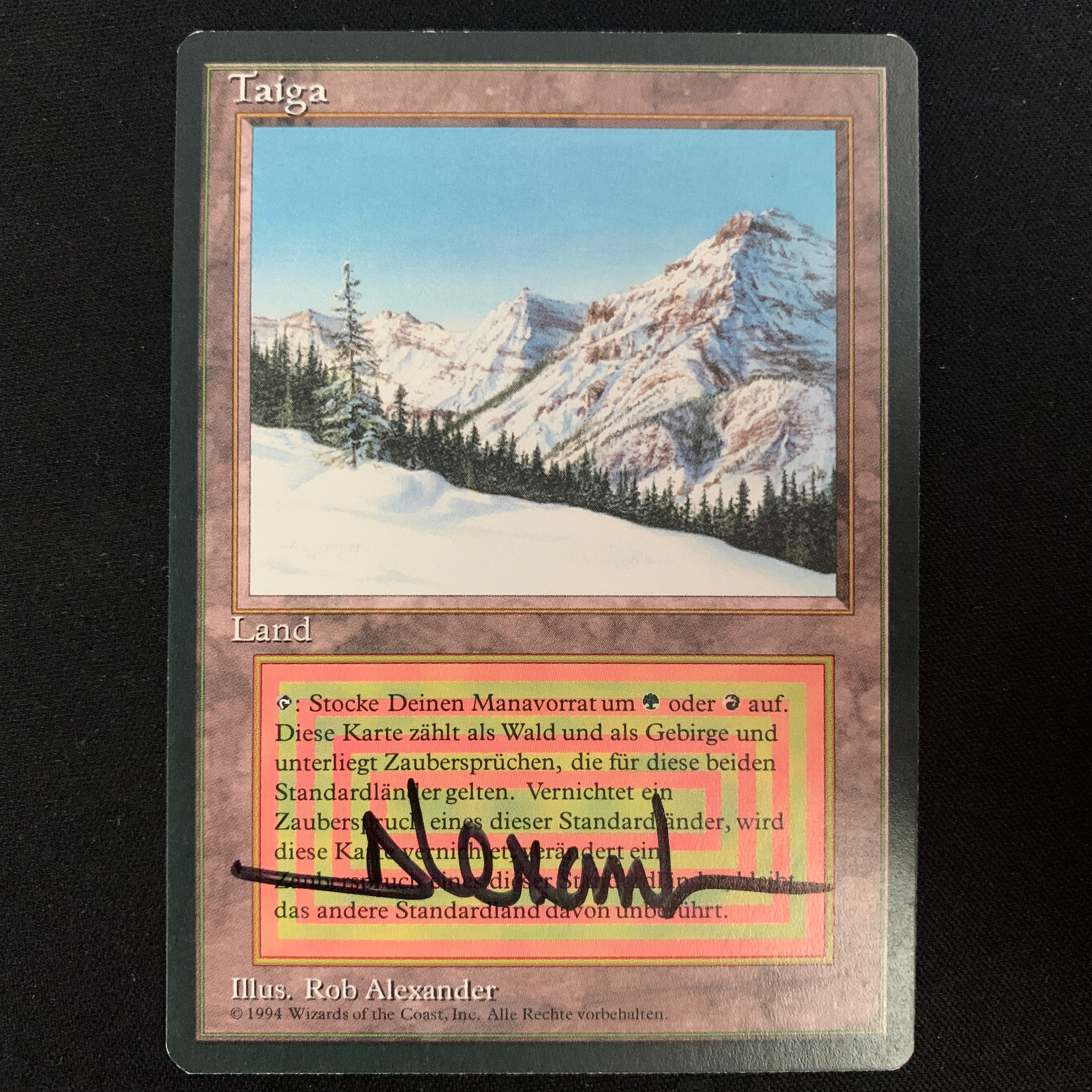 MTG Singles - Taiga - Foreign Black Bordered - German - EX - SIGNED - 24418