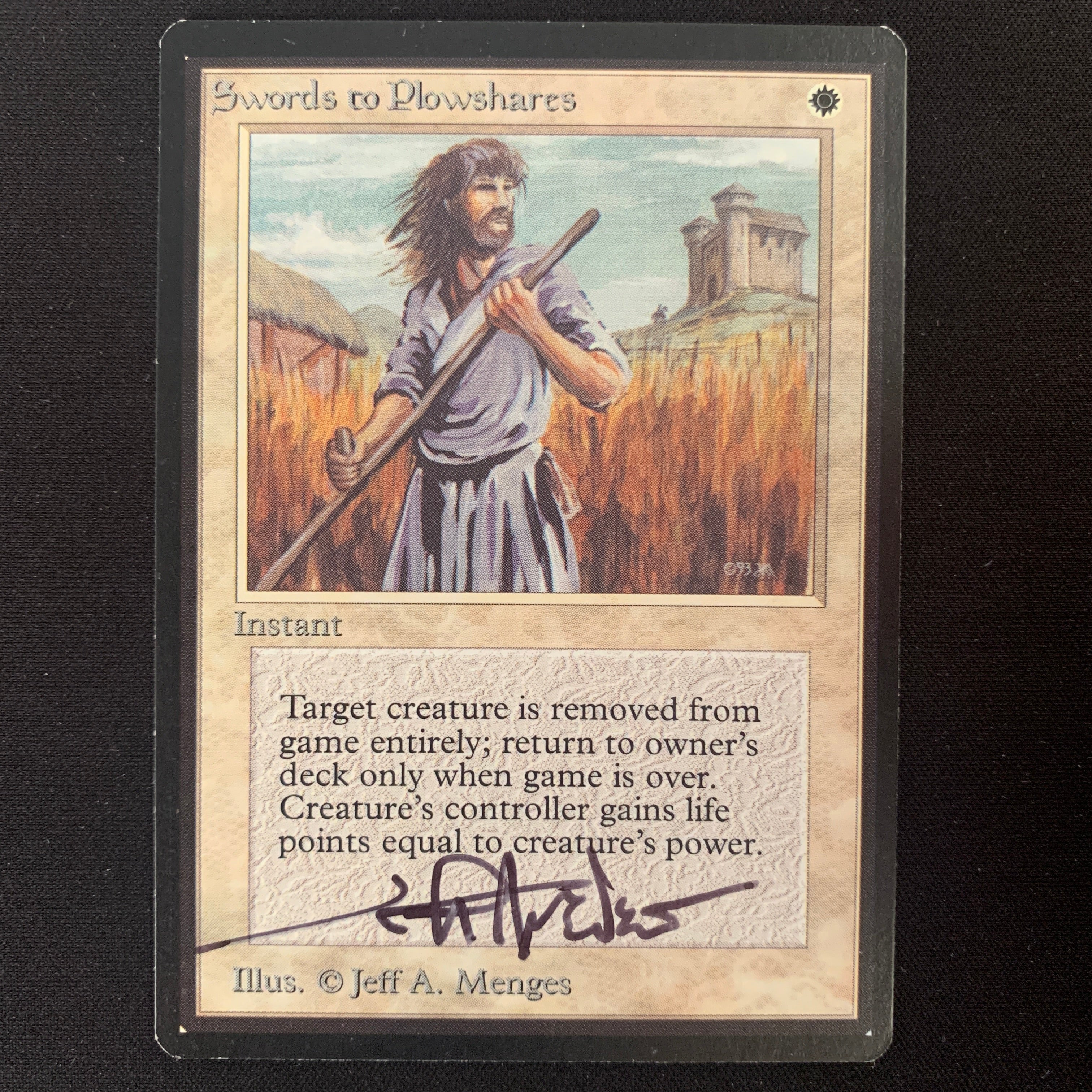 MTG Singles - Swords to Plowshares - Beta - NM - SIGNED - 24750