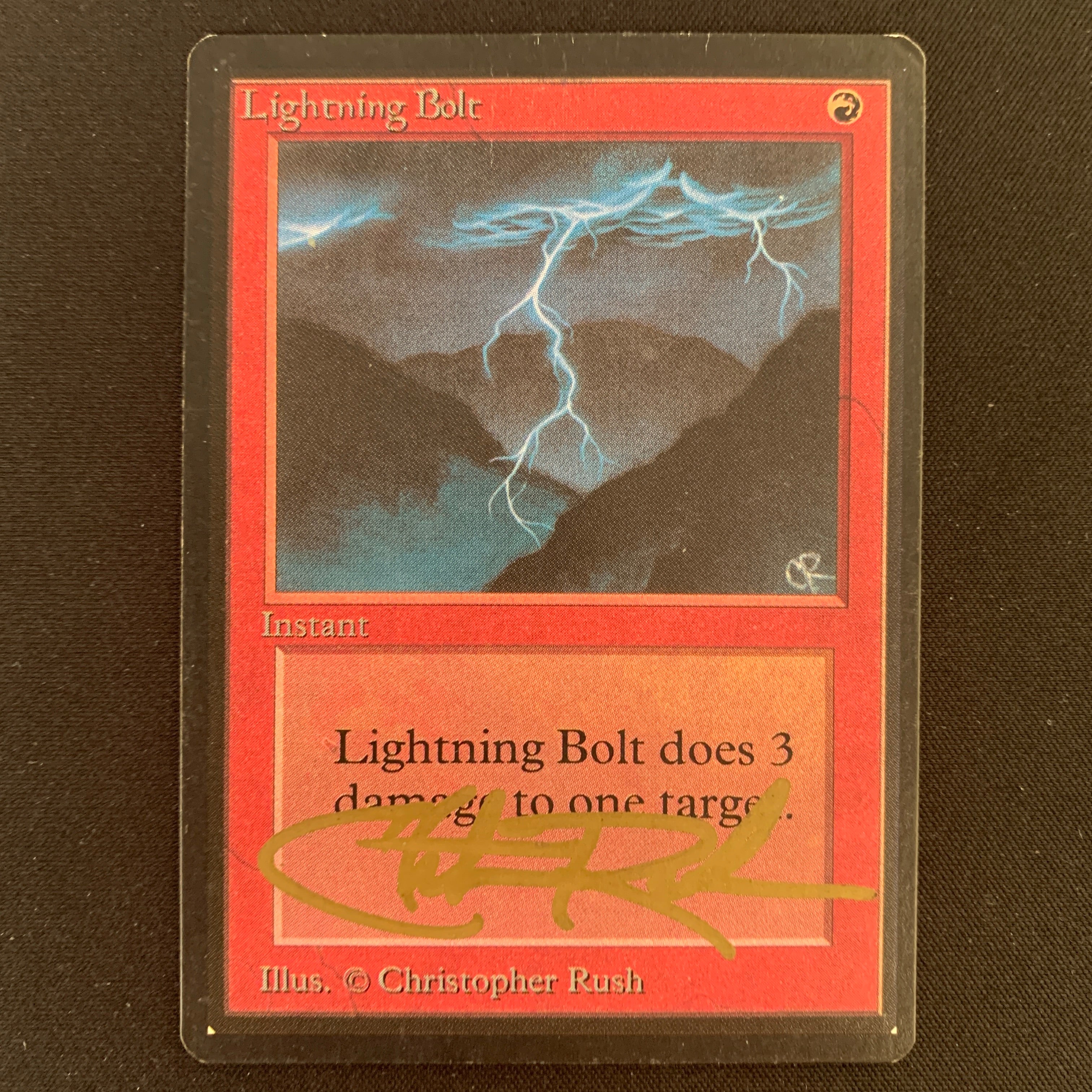 MTG Singles - Lightning Bolt - Beta - GD - SIGNED - 24768