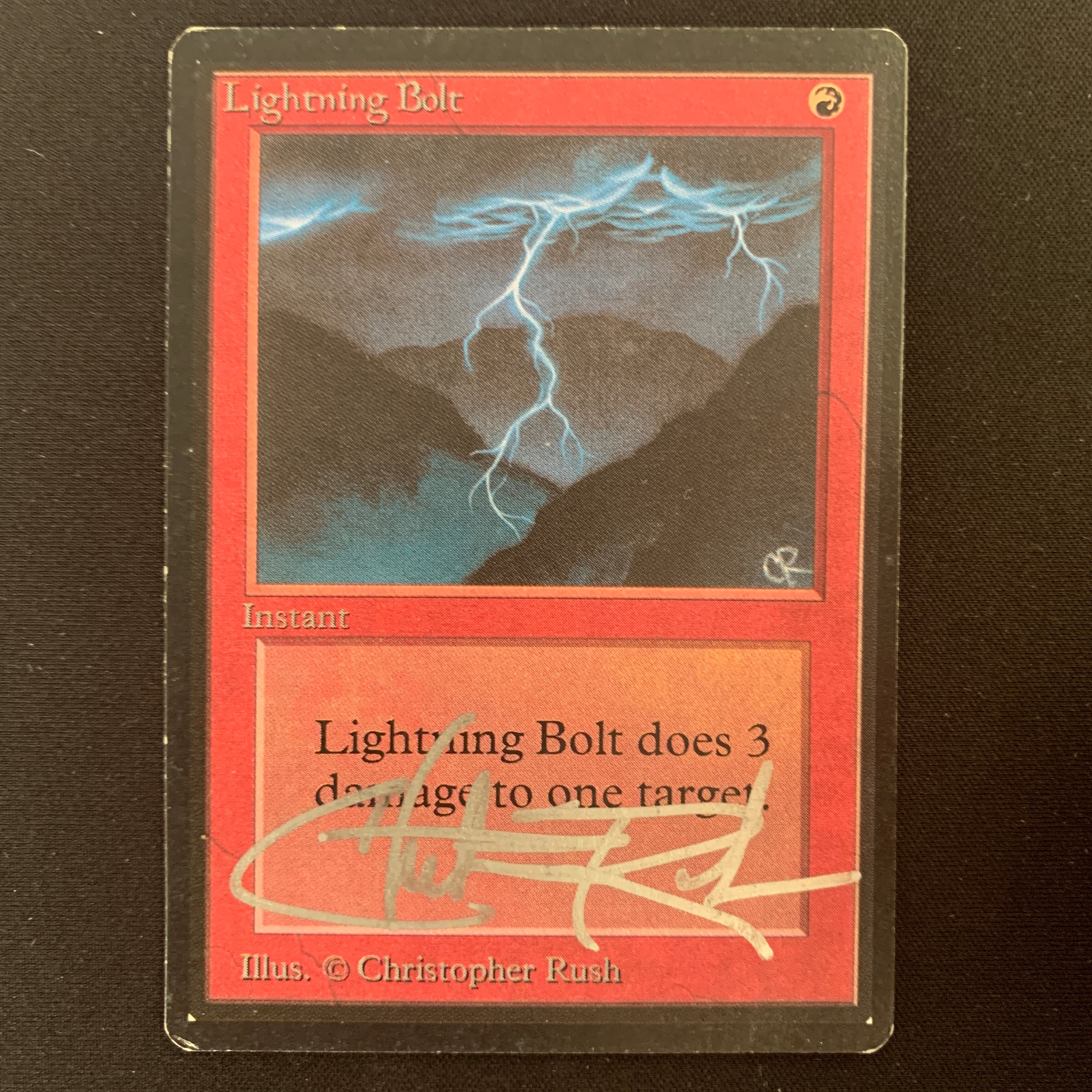 MTG Singles - Lightning Bolt - Beta - GD - SIGNED - 24769