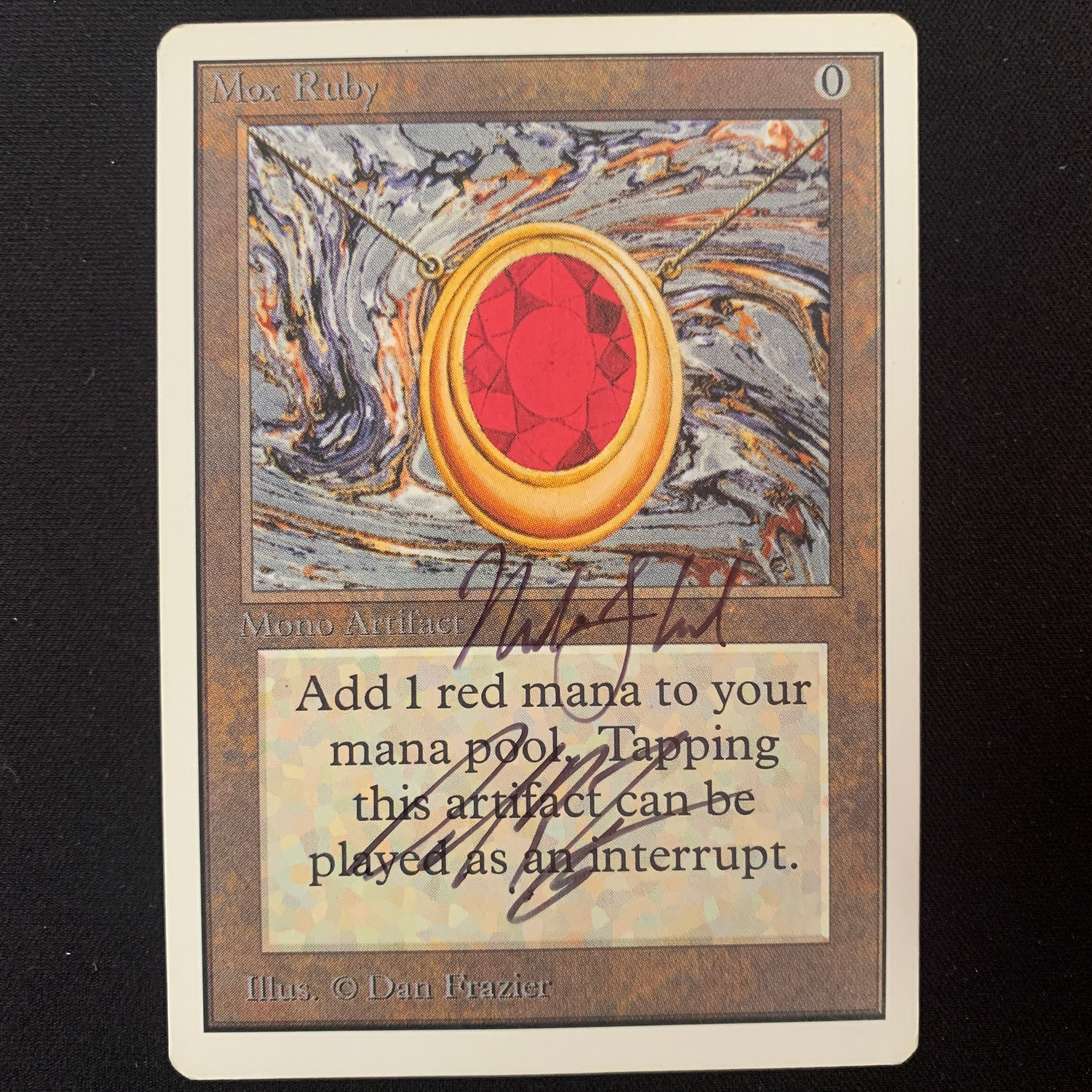 MTG Singles - Mox Ruby - Unlimited - GD - SIGNED BY GARFIELD & FRAZIER - 24789