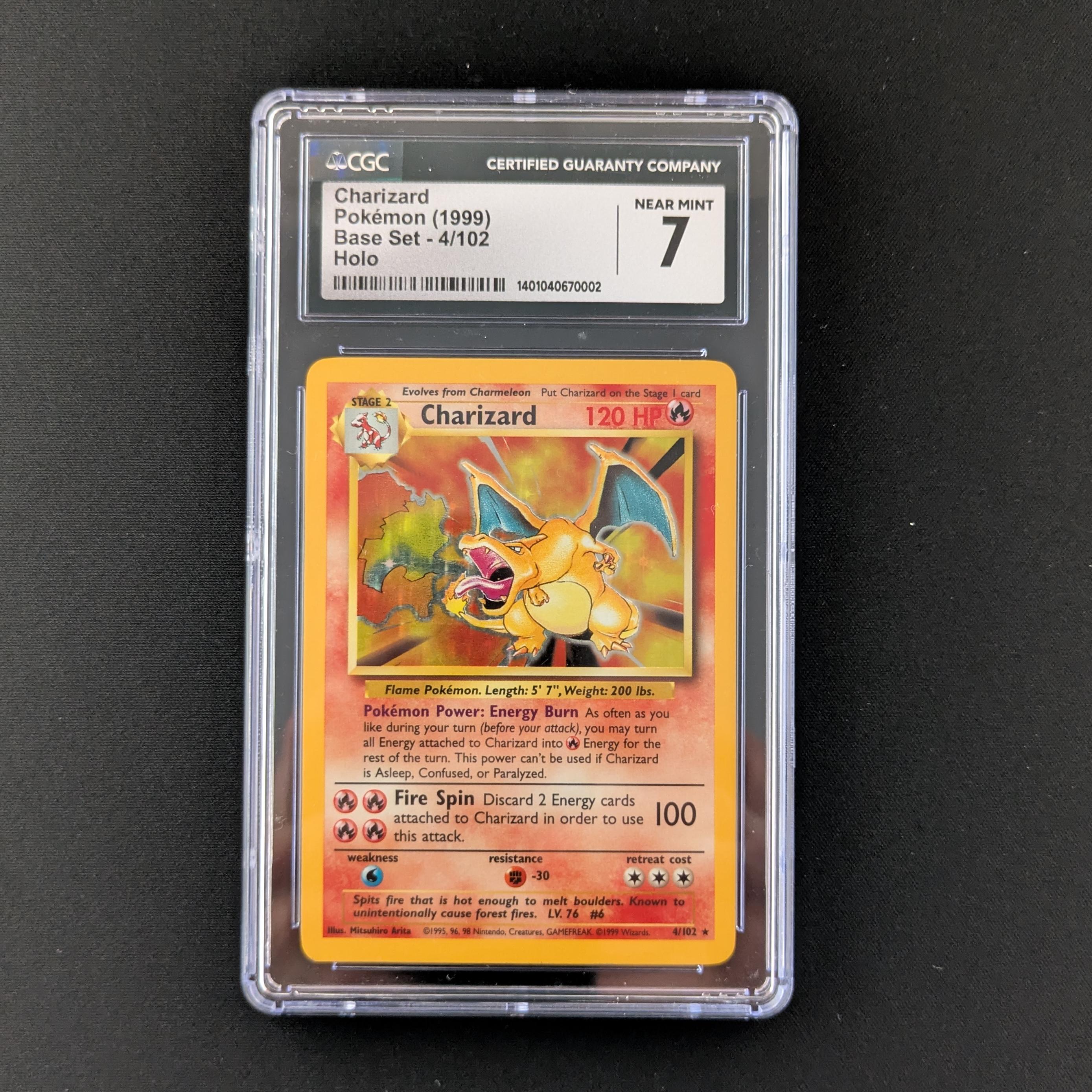PTCG Singles - Charizard (BS 4) - Base Set - English - CGC 7 - 26726