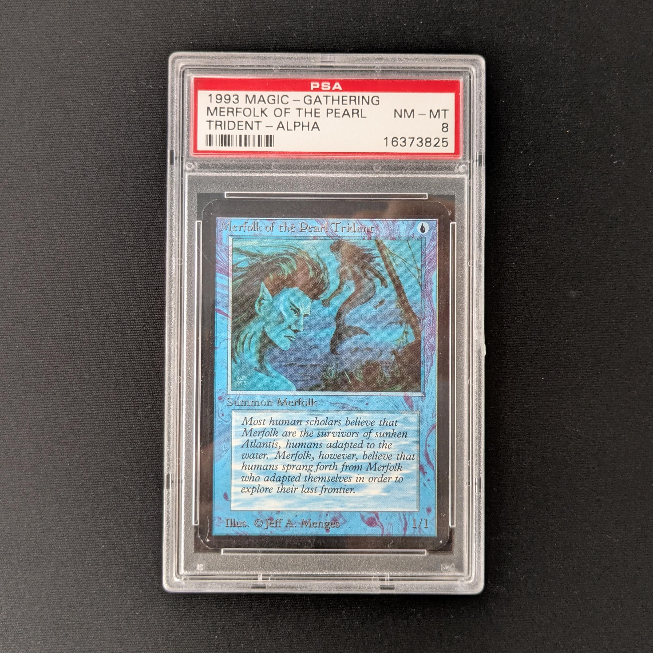 MTG Singles - Merfolk of the Pearl Trident - Alpha - PSA 8 - 